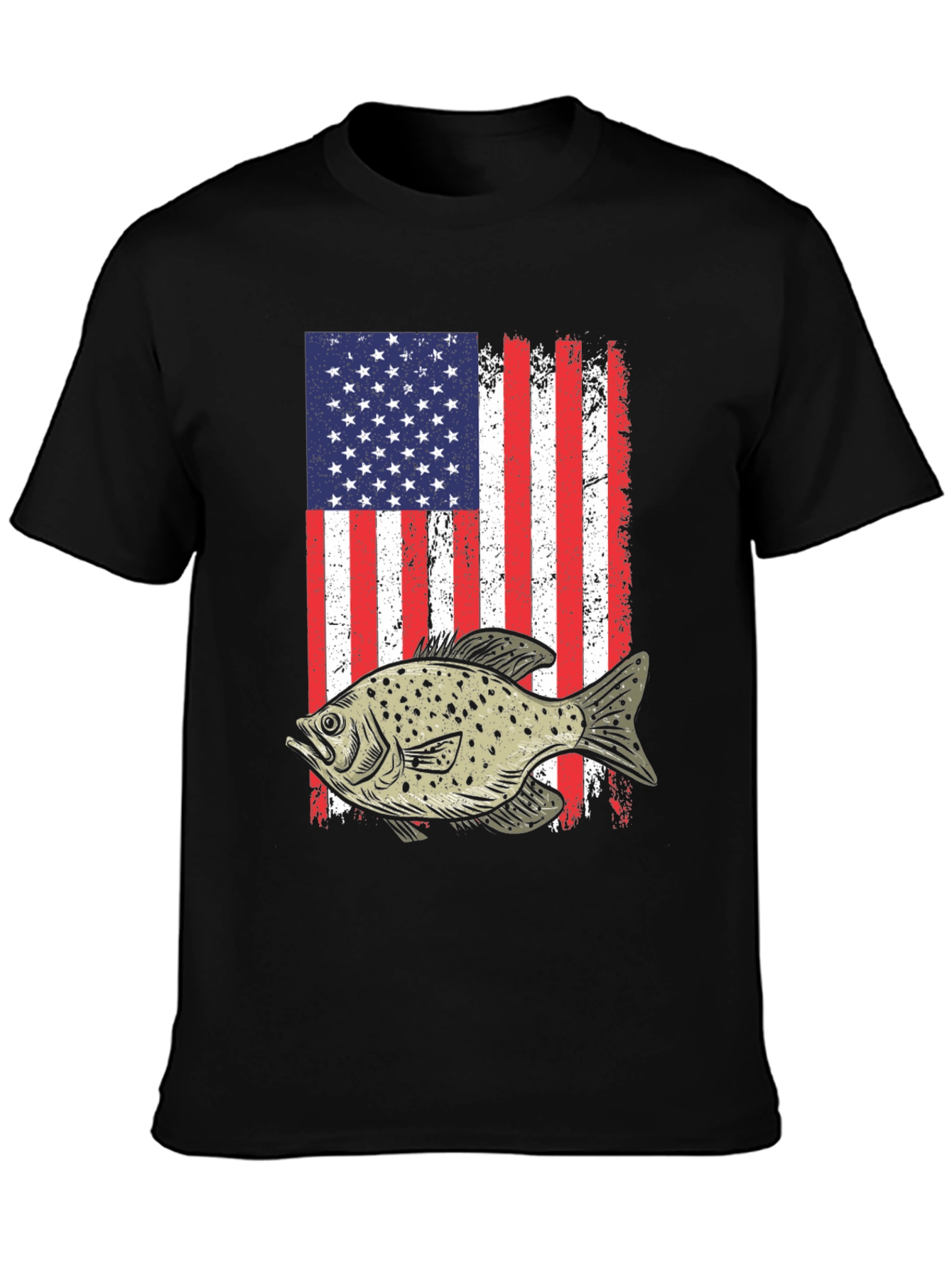 American Flag Fish Graphic T-Shirt