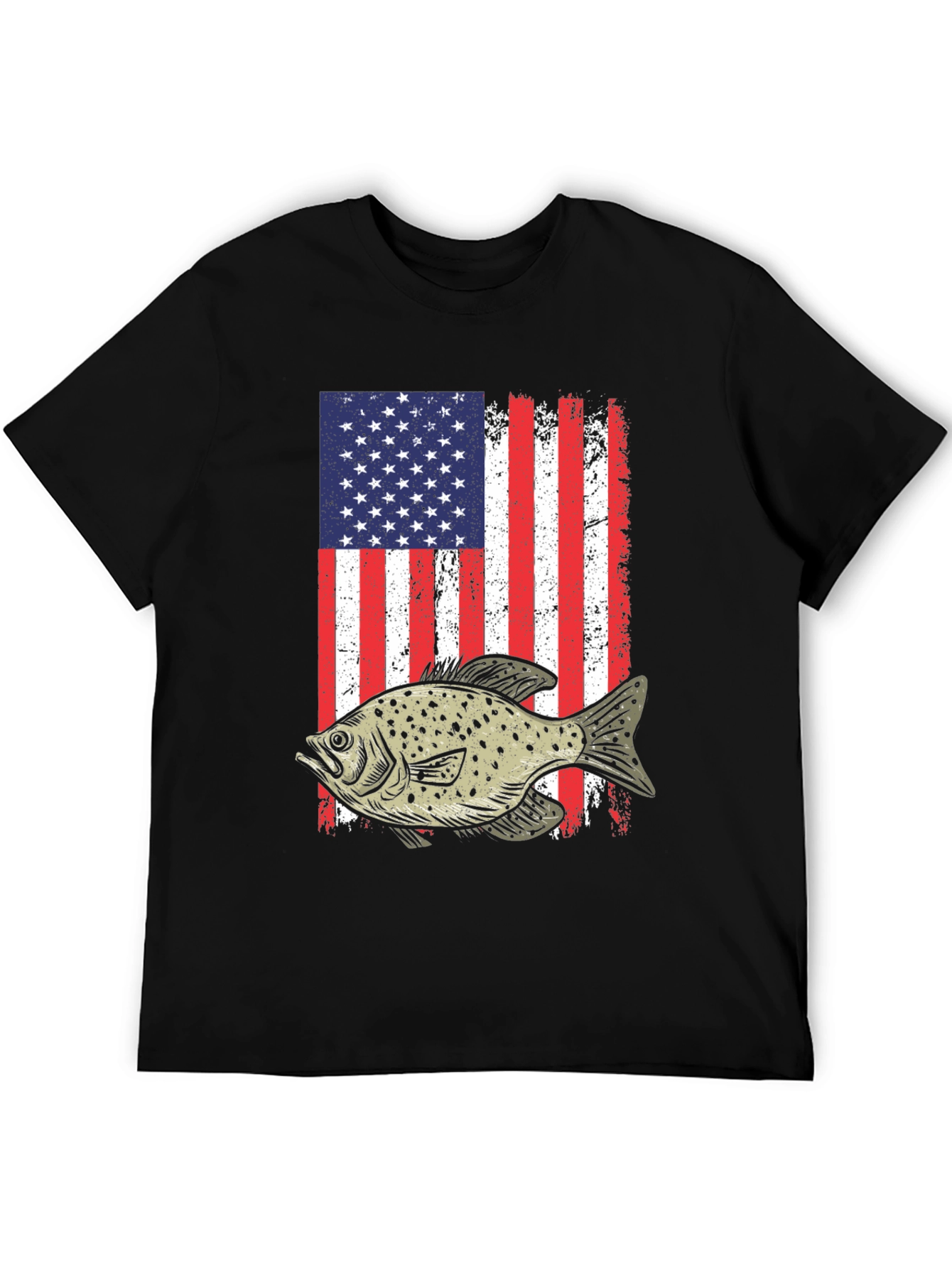 American Flag Fish Graphic T-Shirt
