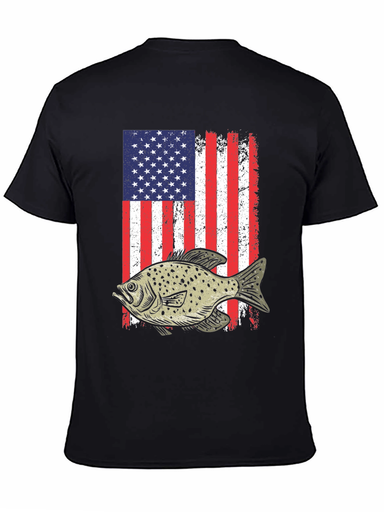 American Flag Fish Graphic T-Shirt