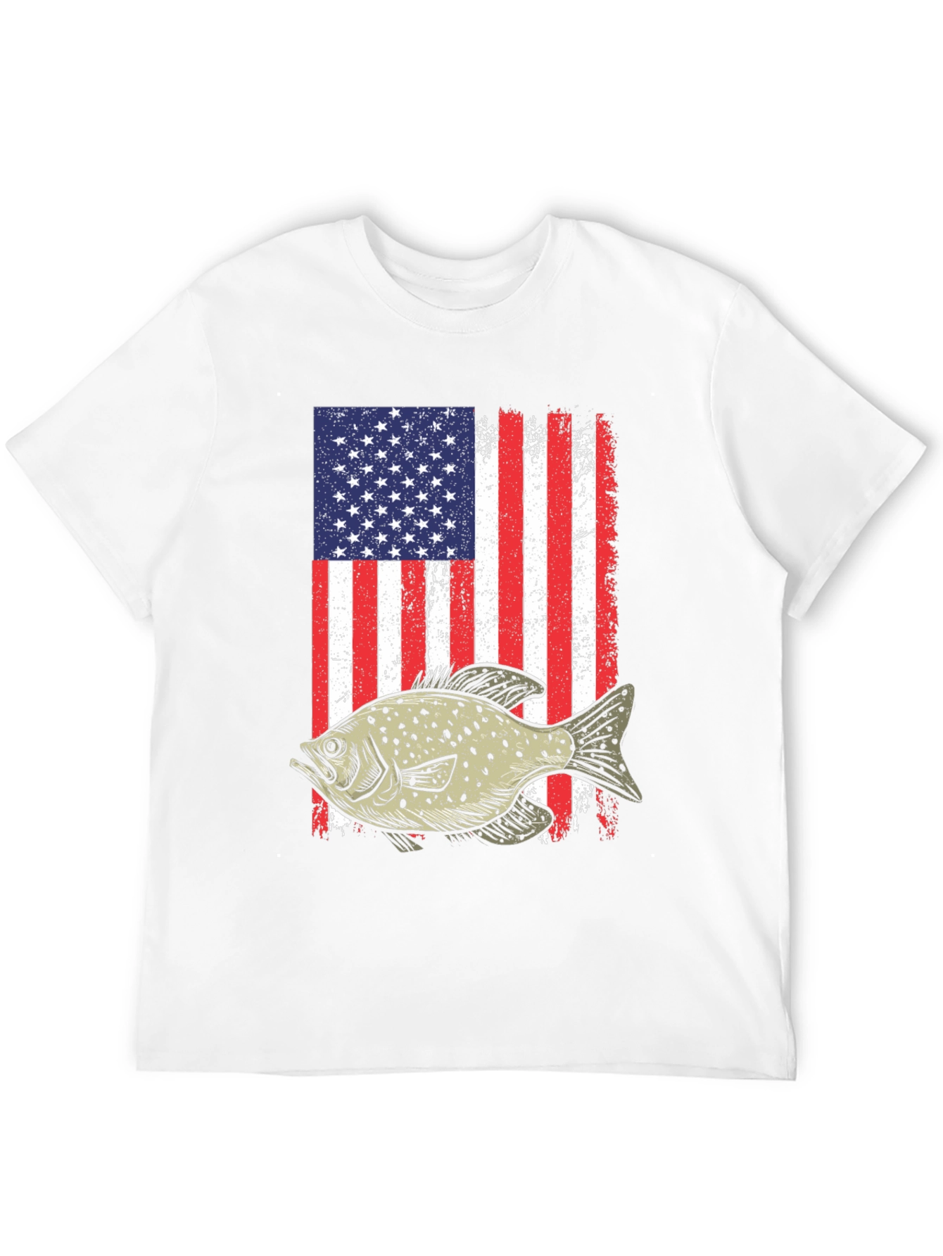 American Flag Fish Graphic T-Shirt