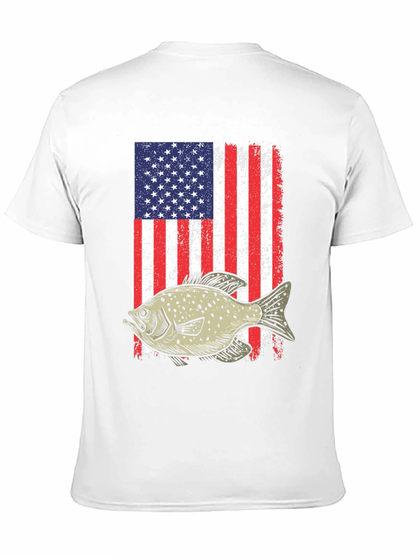 American Flag Fish Graphic T-Shirt