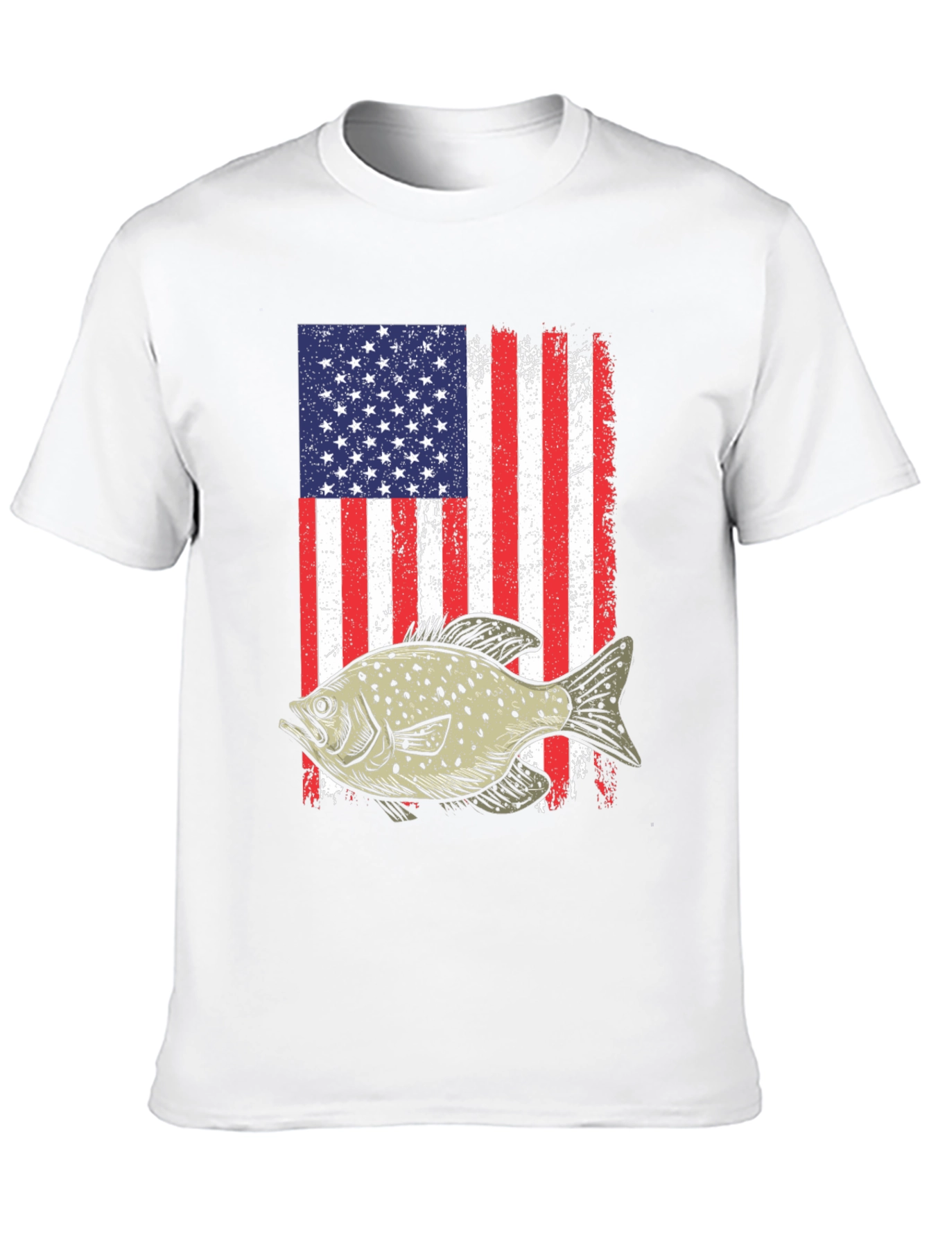 American Flag Fish Graphic T-Shirt