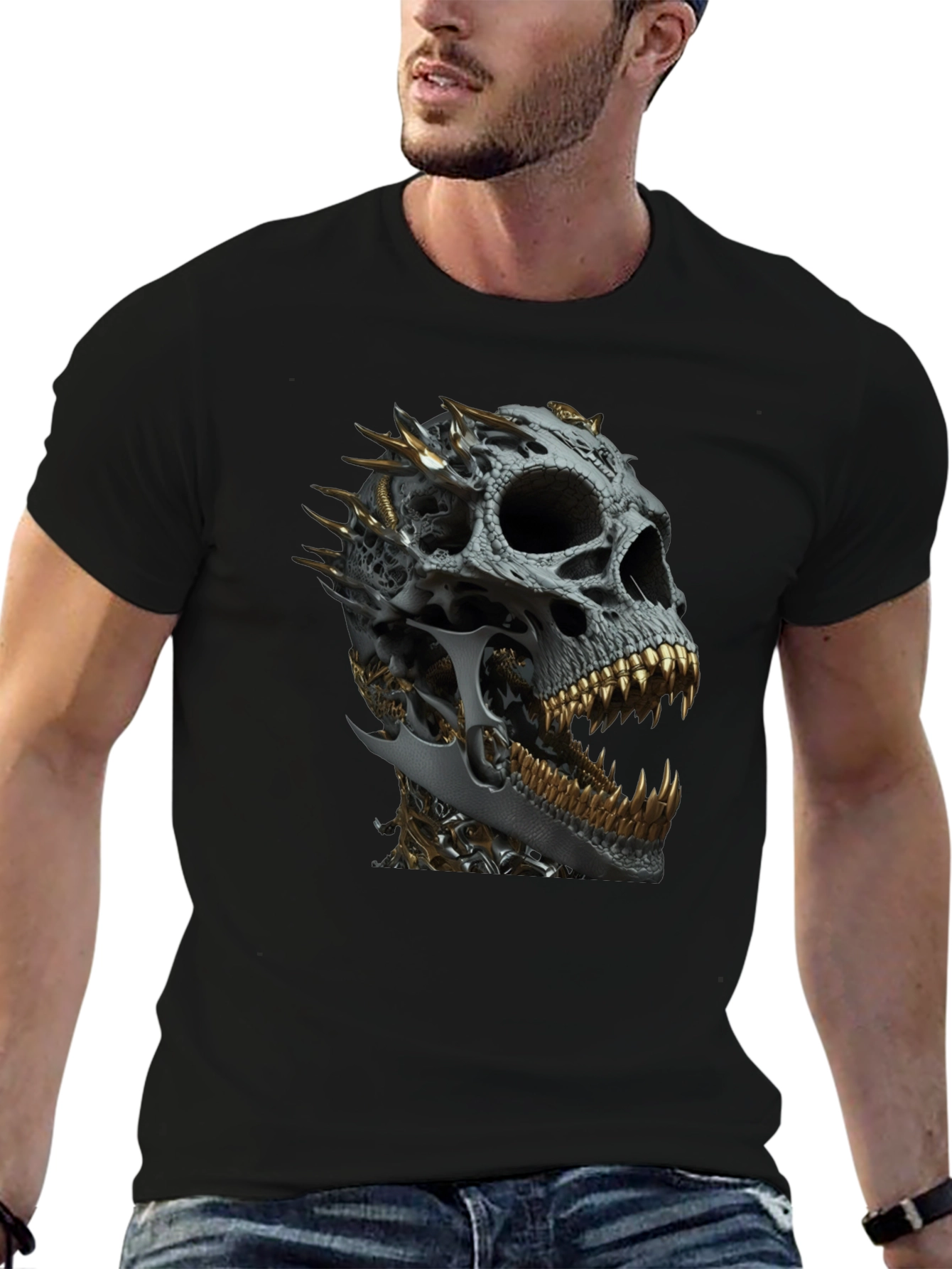 Skull Design Black T-Shirt