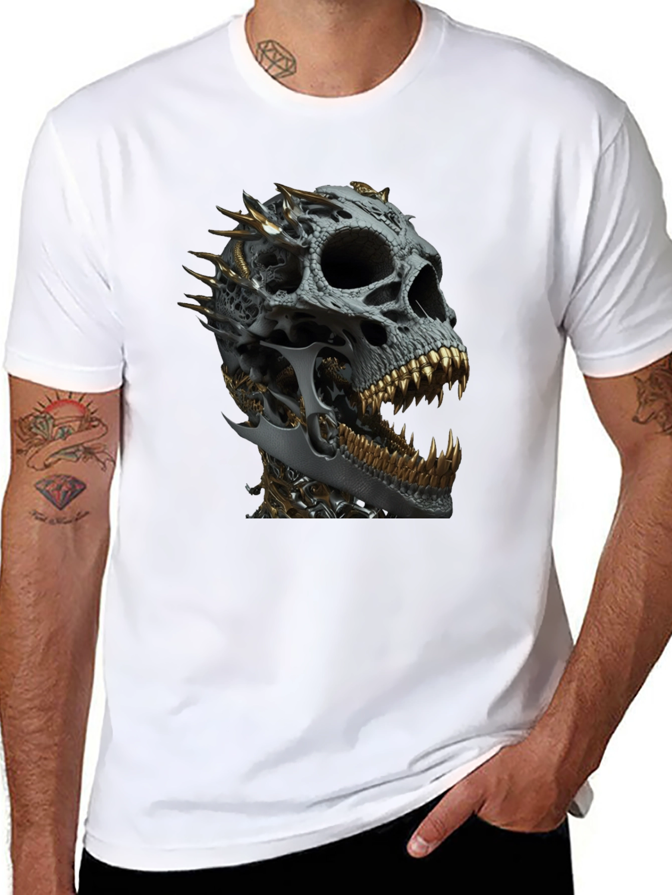 Skull Design Black T-Shirt