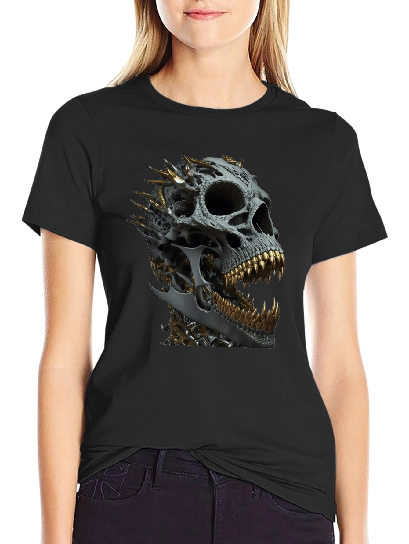 Skull Design Black T-Shirt