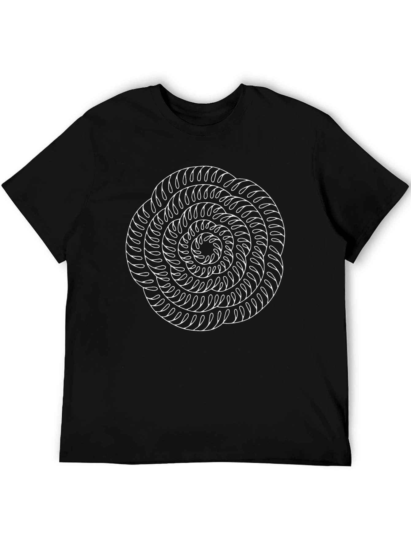 Abstract Swirl Graphic Tee - Black