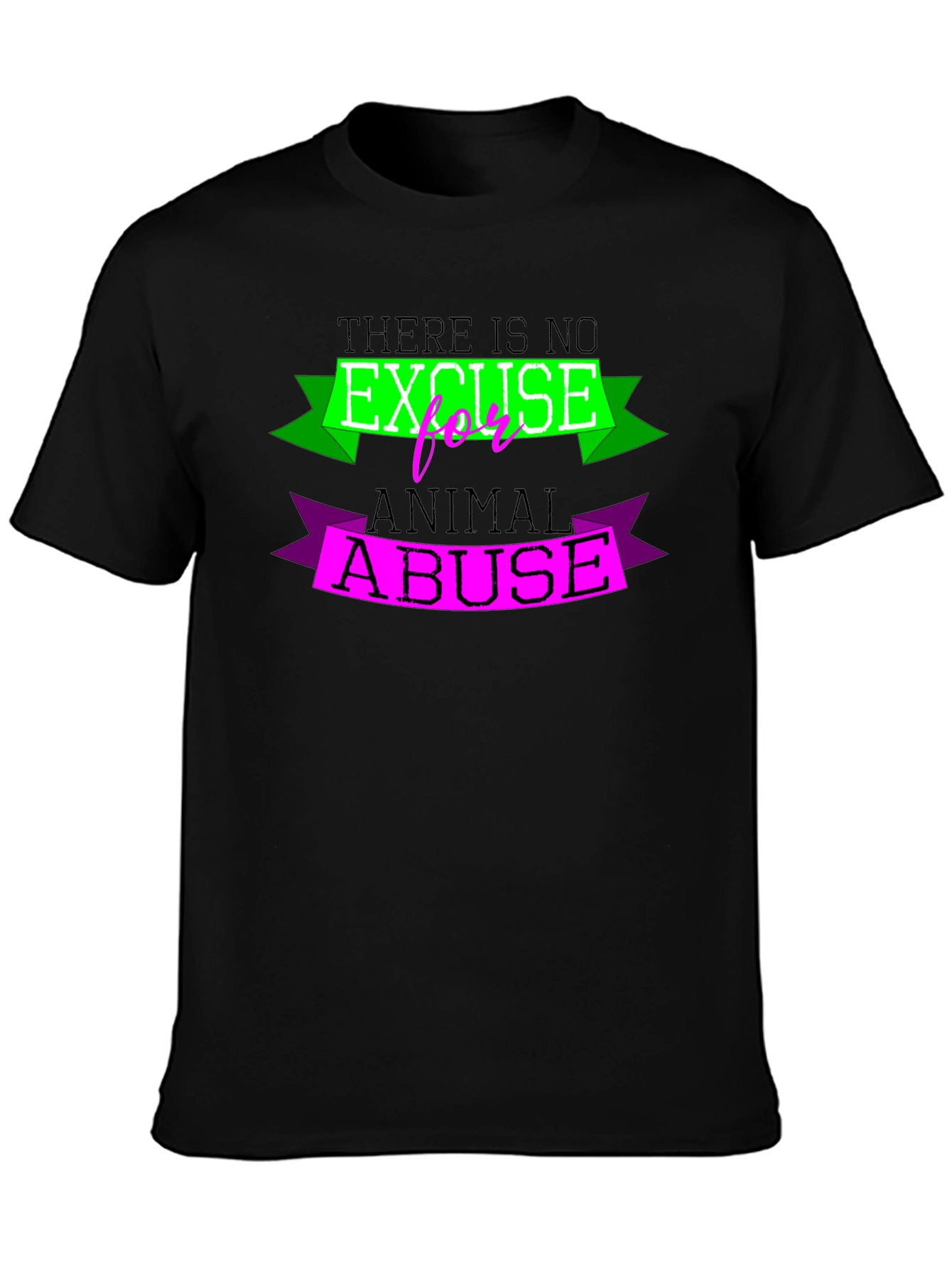Animal Abuse Awareness T-Shirt - Black