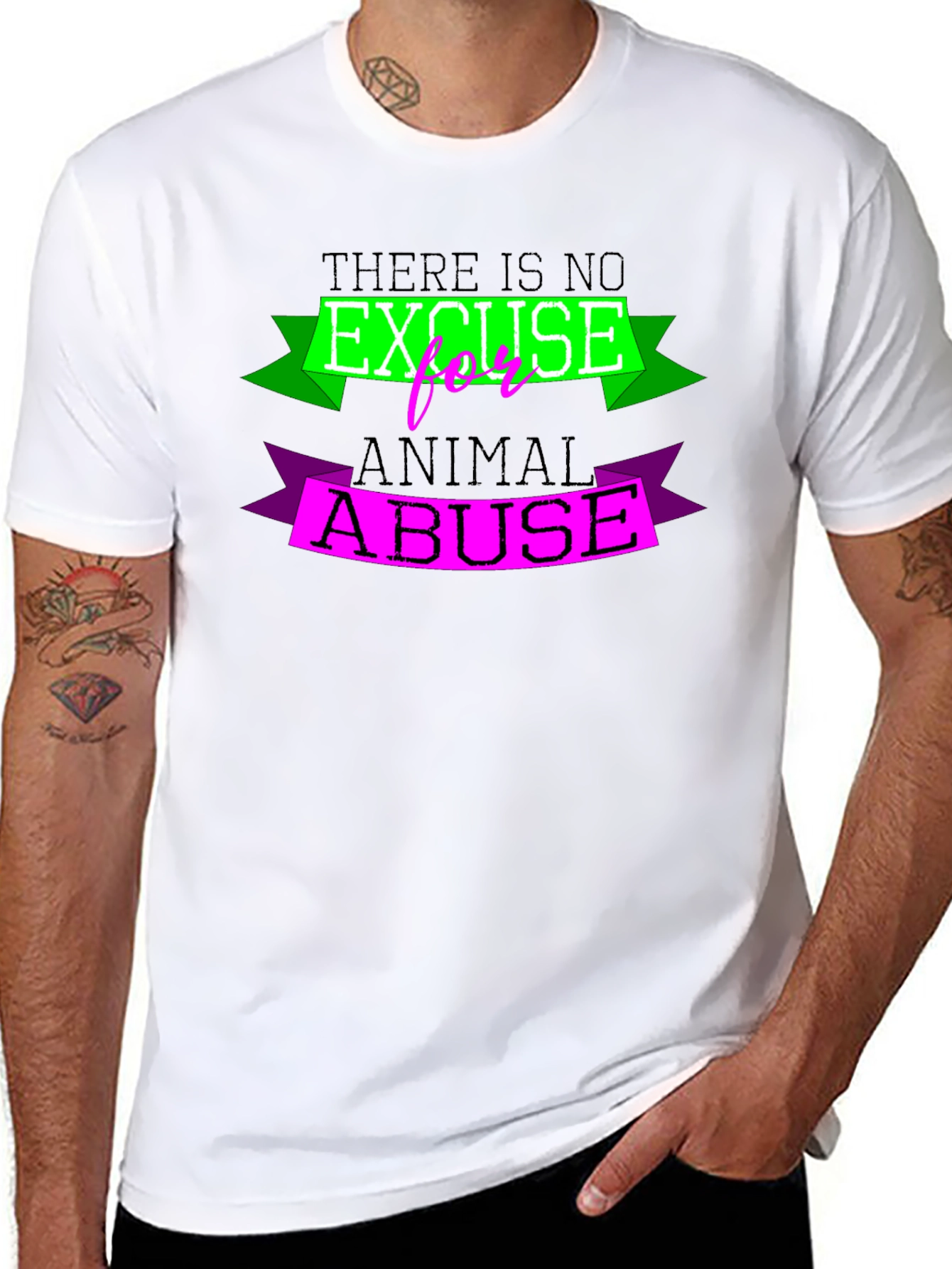 Animal Abuse Awareness T-Shirt - Black
