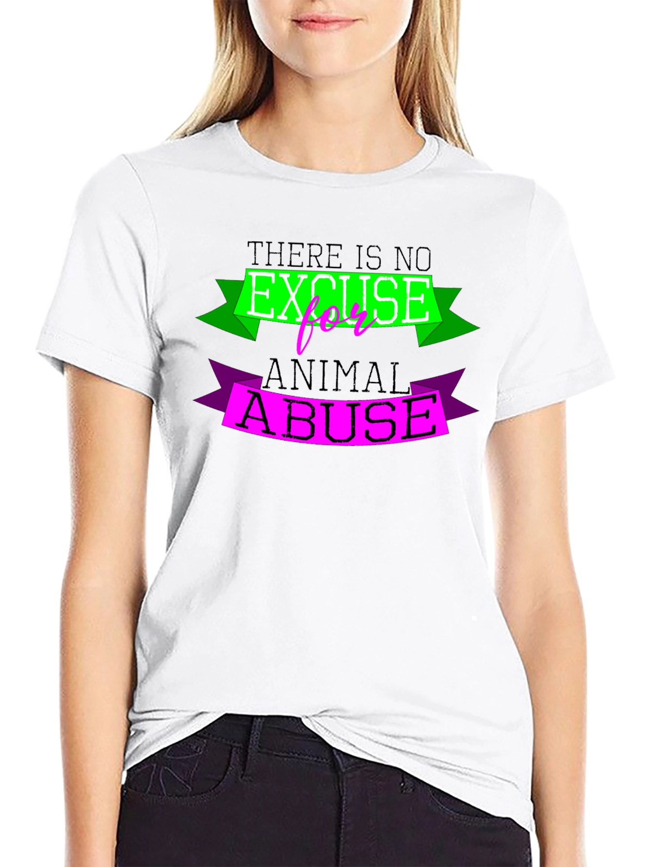 Animal Abuse Awareness T-Shirt - Black