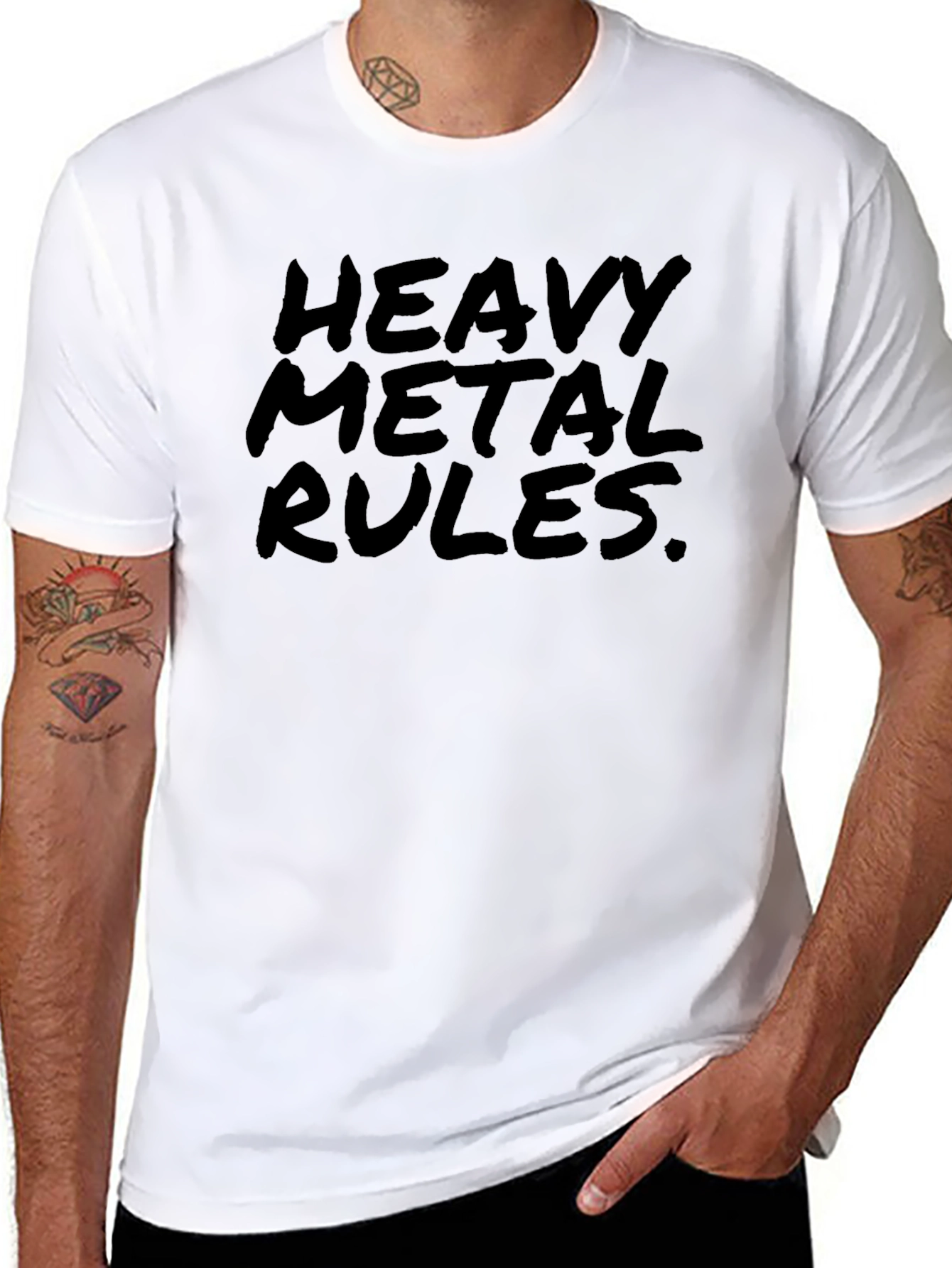 Heavy Metal Rules Black Graphic T-Shirt