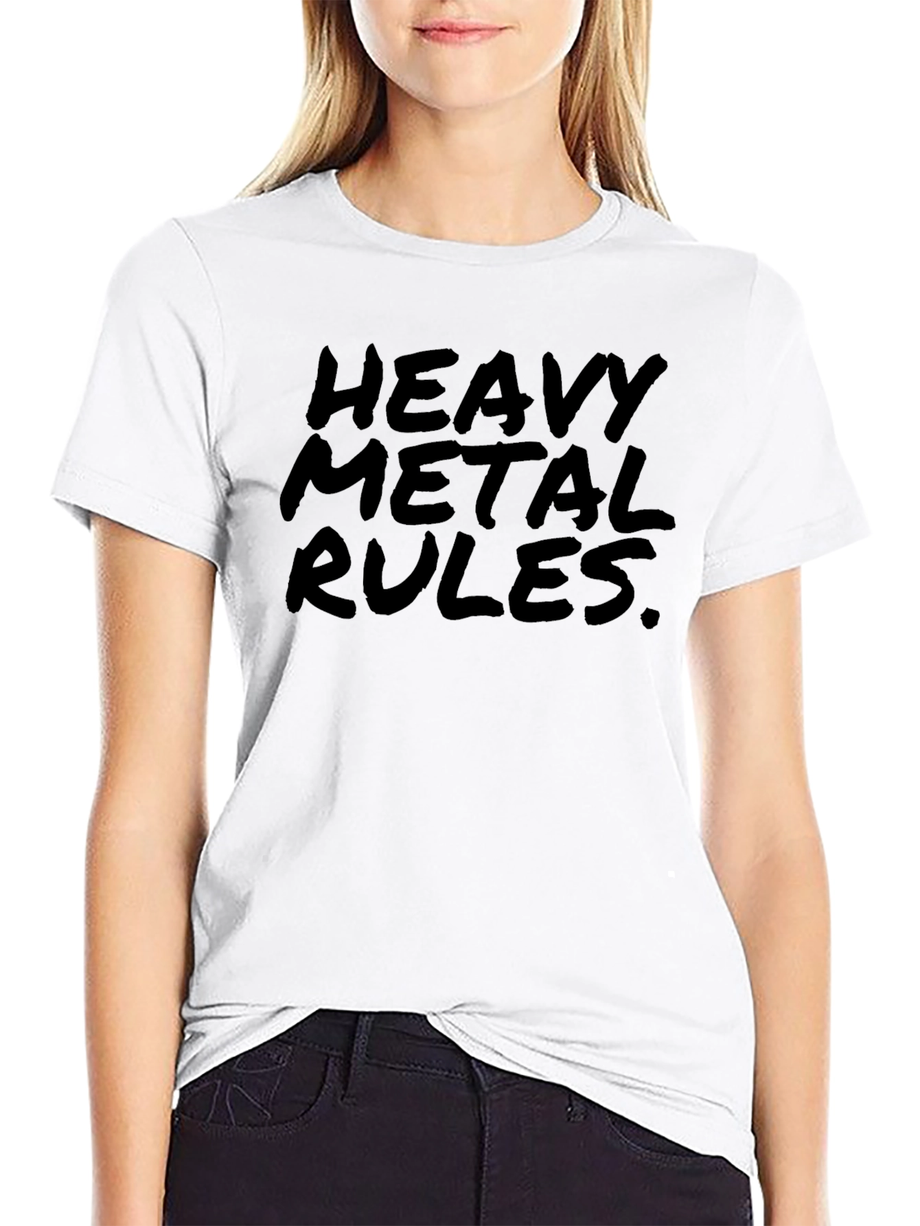 Heavy Metal Rules Black Graphic T-Shirt