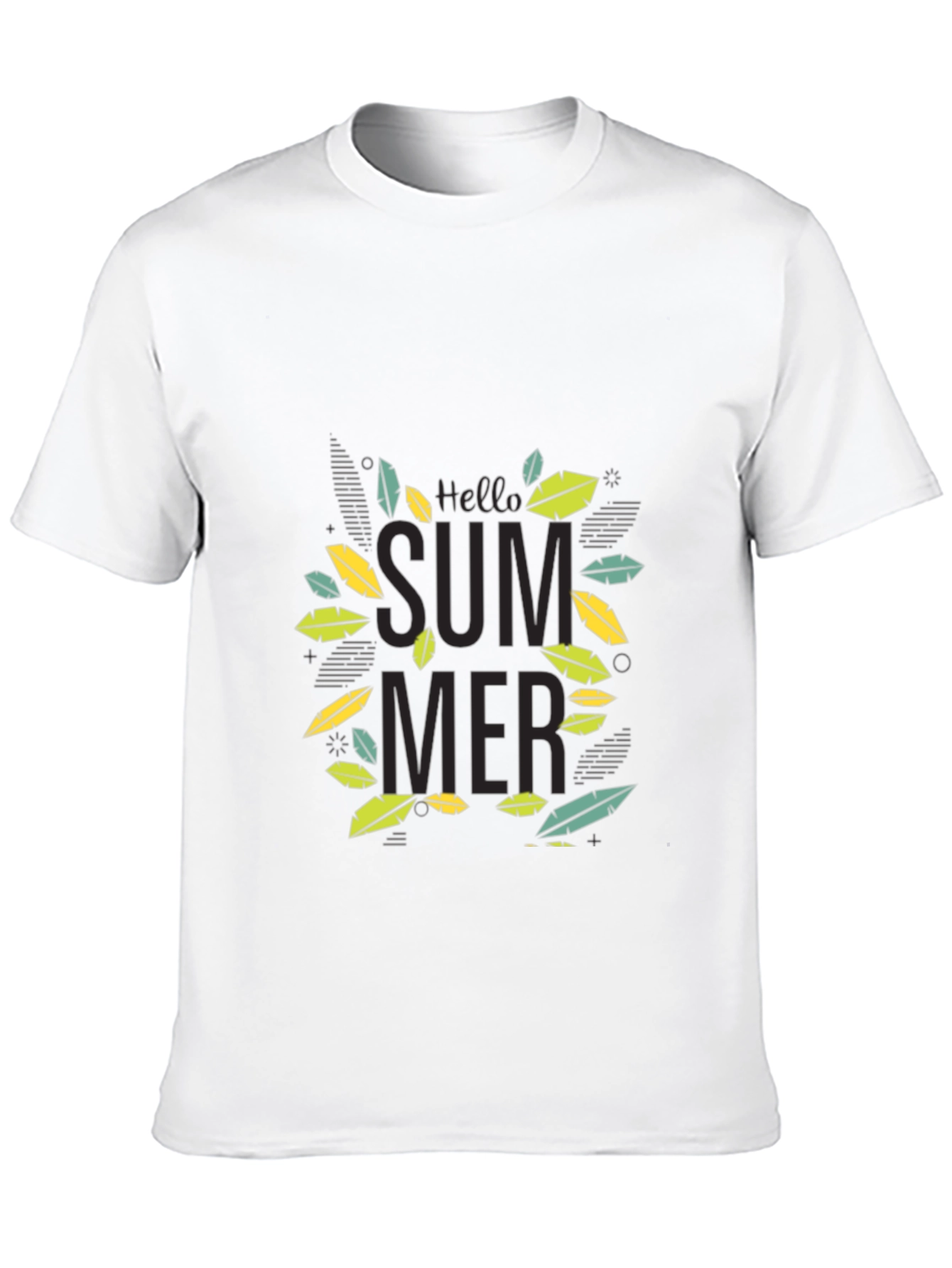 Hello Summer Graphic Tee - Black Cotton Blend