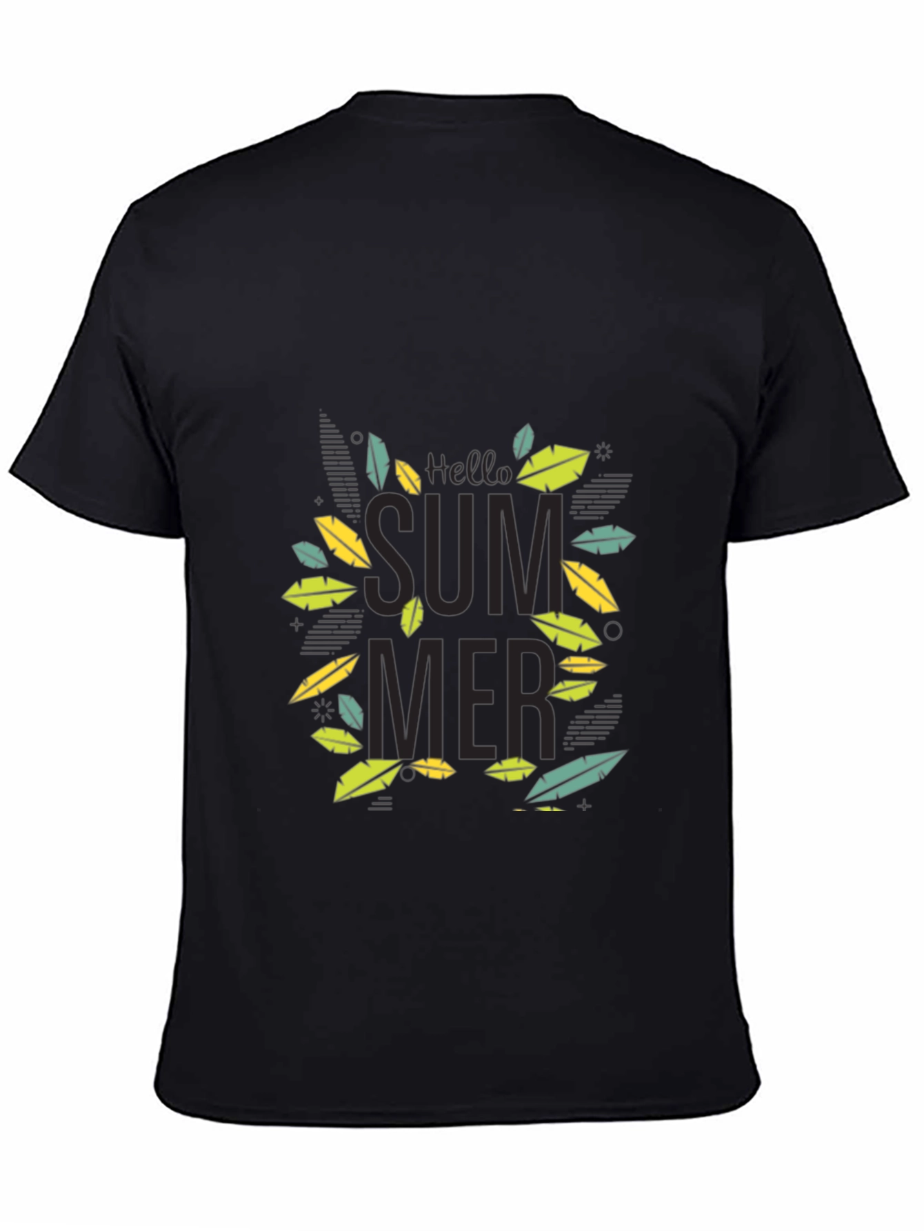 Hello Summer Graphic Tee - Black Cotton Blend