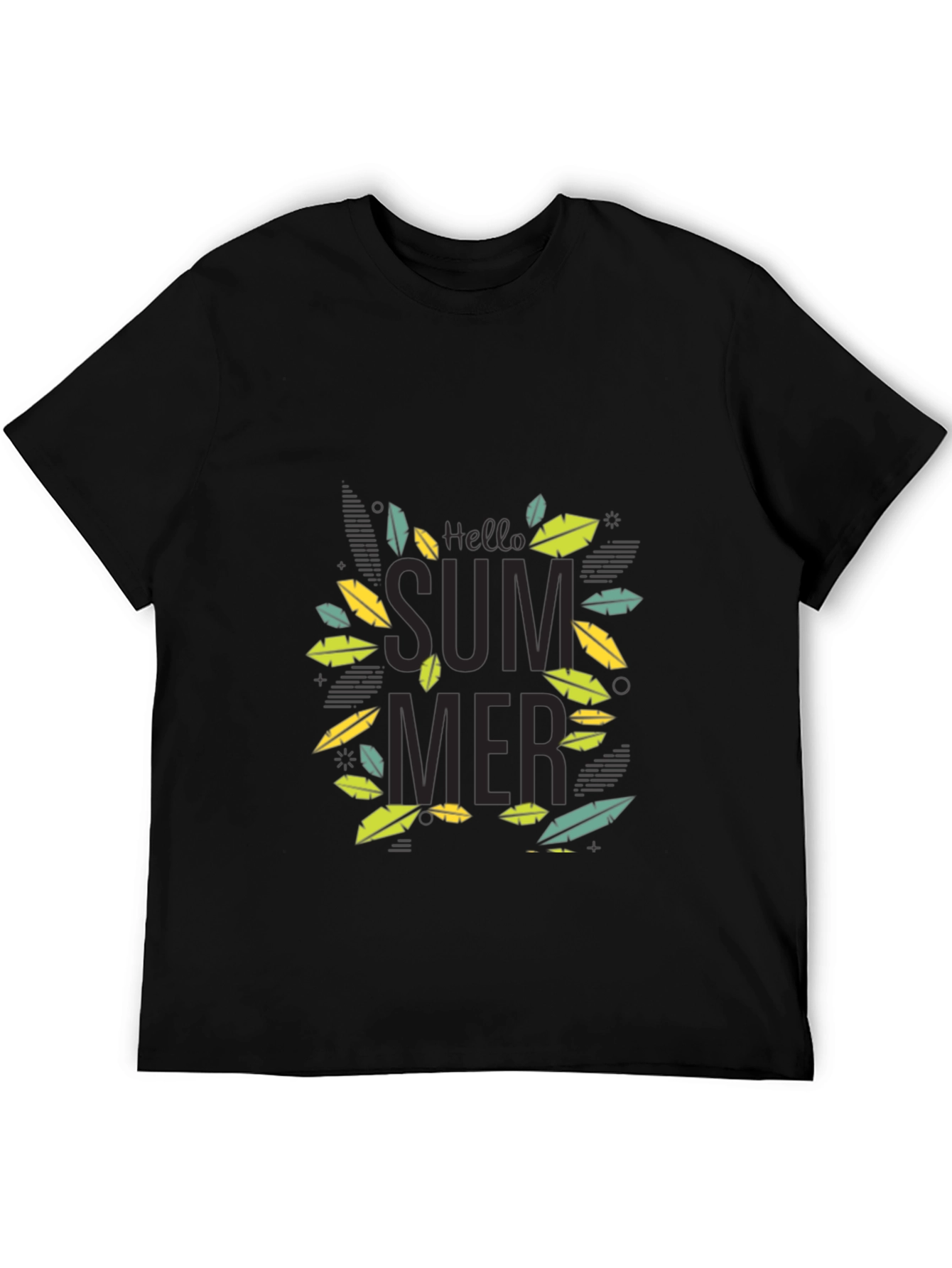 Hello Summer Graphic Tee - Black Cotton Blend