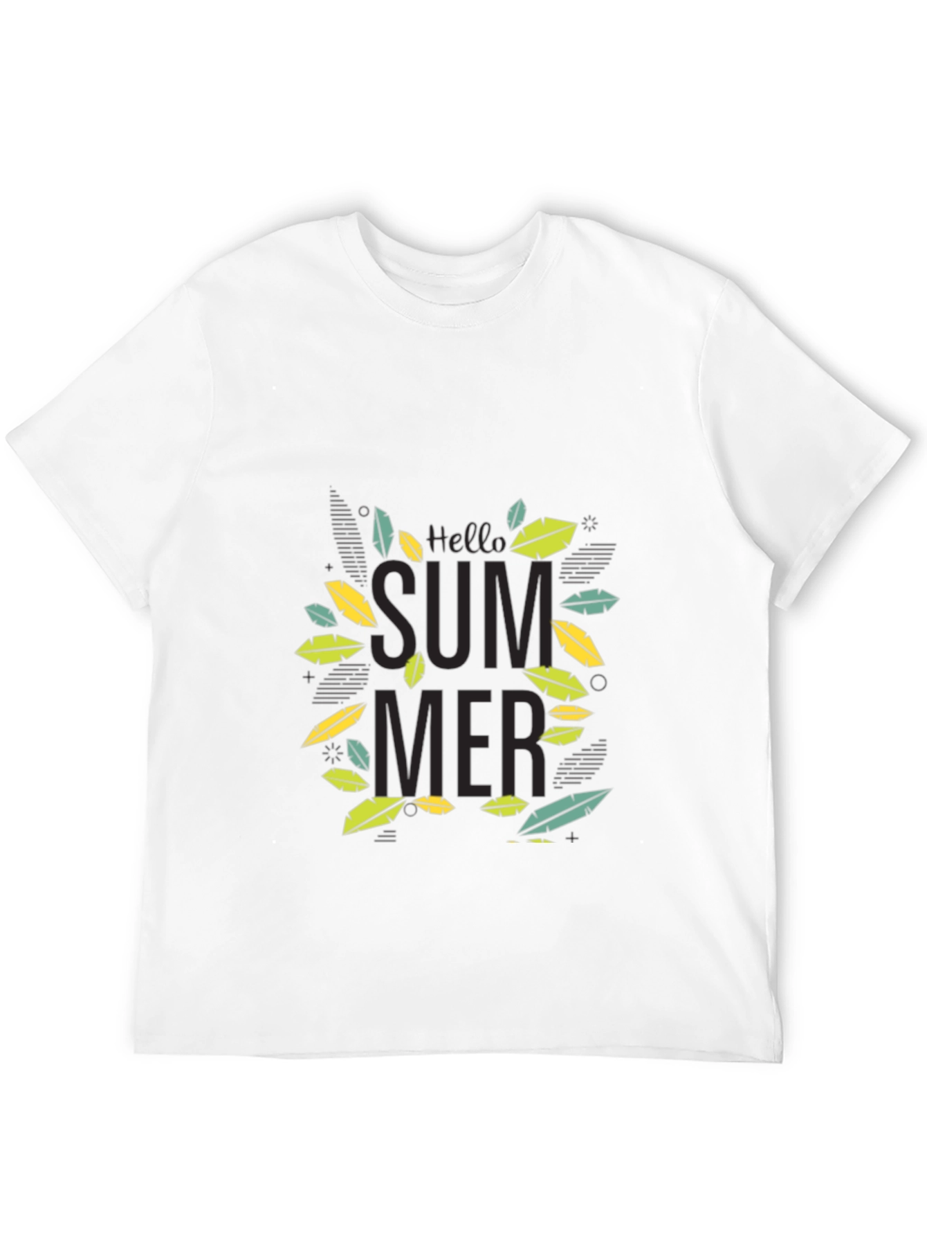 Hello Summer Graphic Tee - Black Cotton Blend