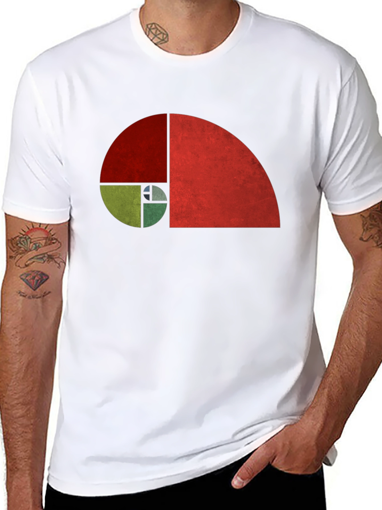 Geometric Fibonacci Sequence Graphic Tee