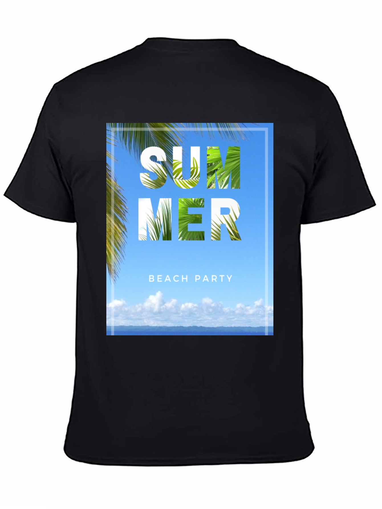 Summer Beach Party Graphic Tee - Black