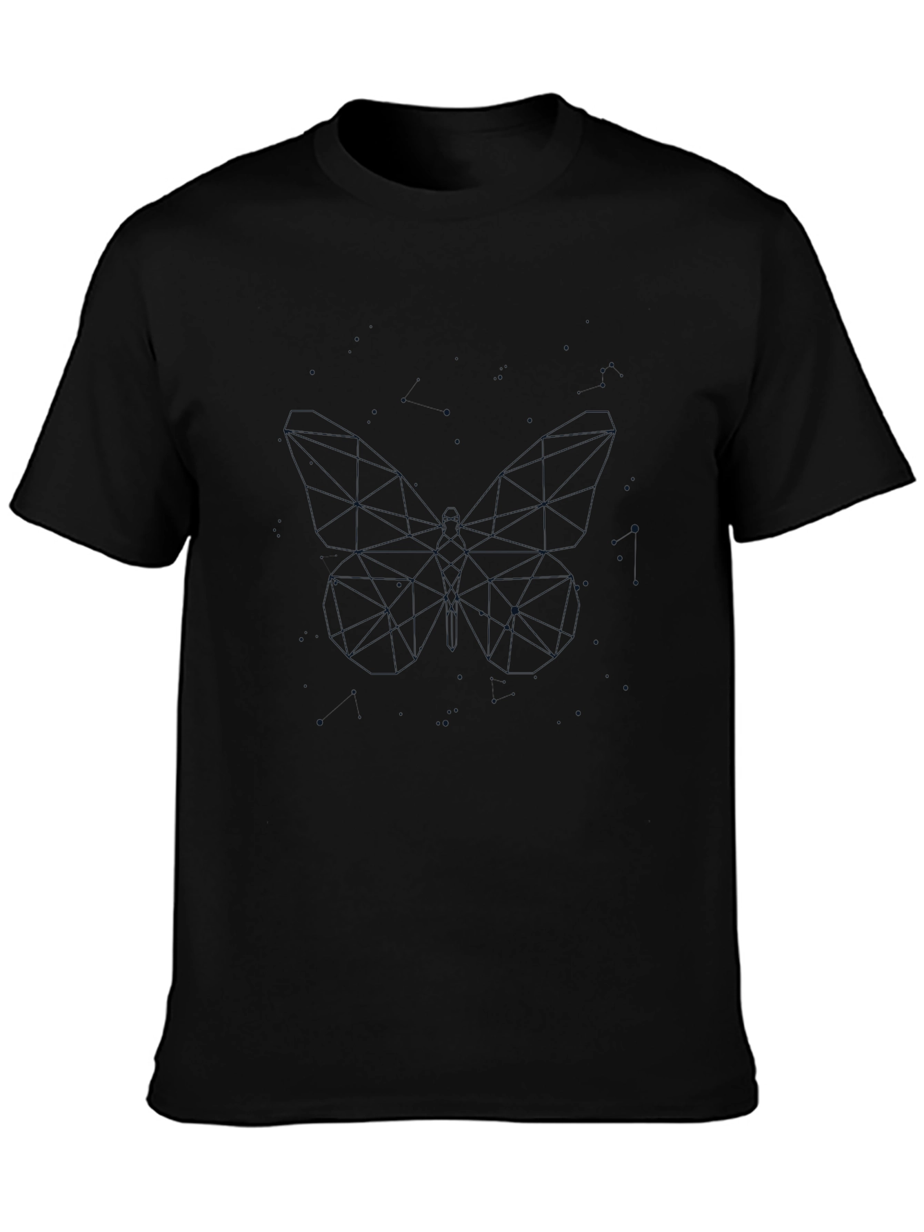 Geometric Butterfly Black T-Shirt