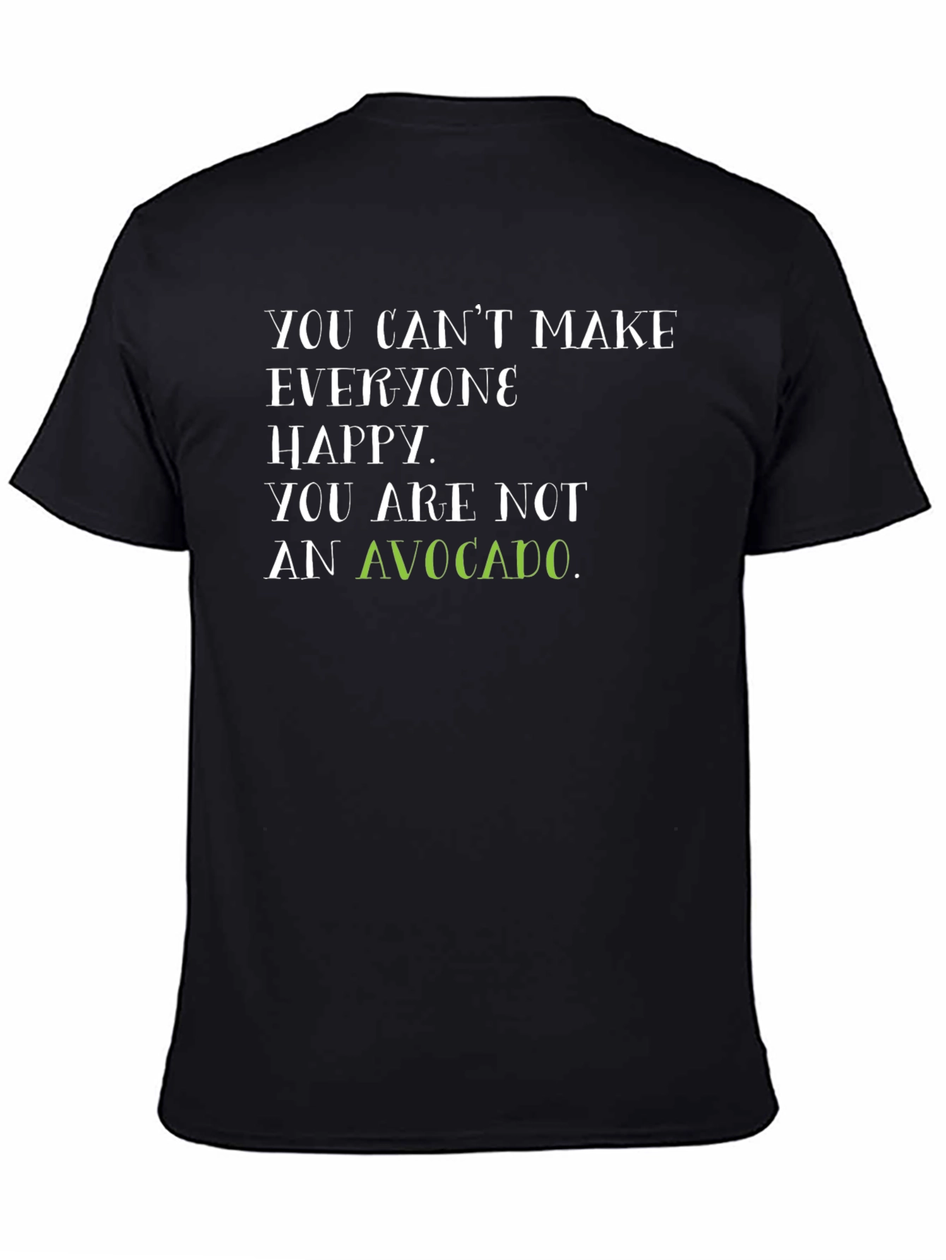 Avocado Humor Black Graphic Tee Shirt