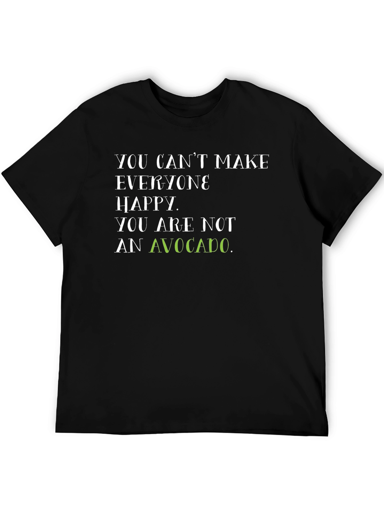Avocado Humor Black Graphic Tee Shirt