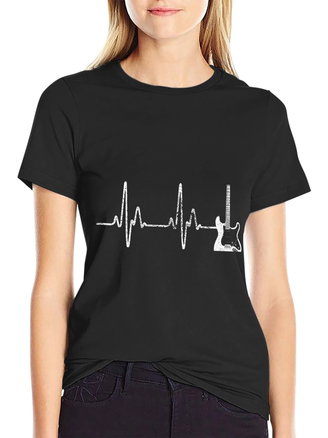 Guitar Heartbeat Graphic T-Shirt - Music Lover Tee