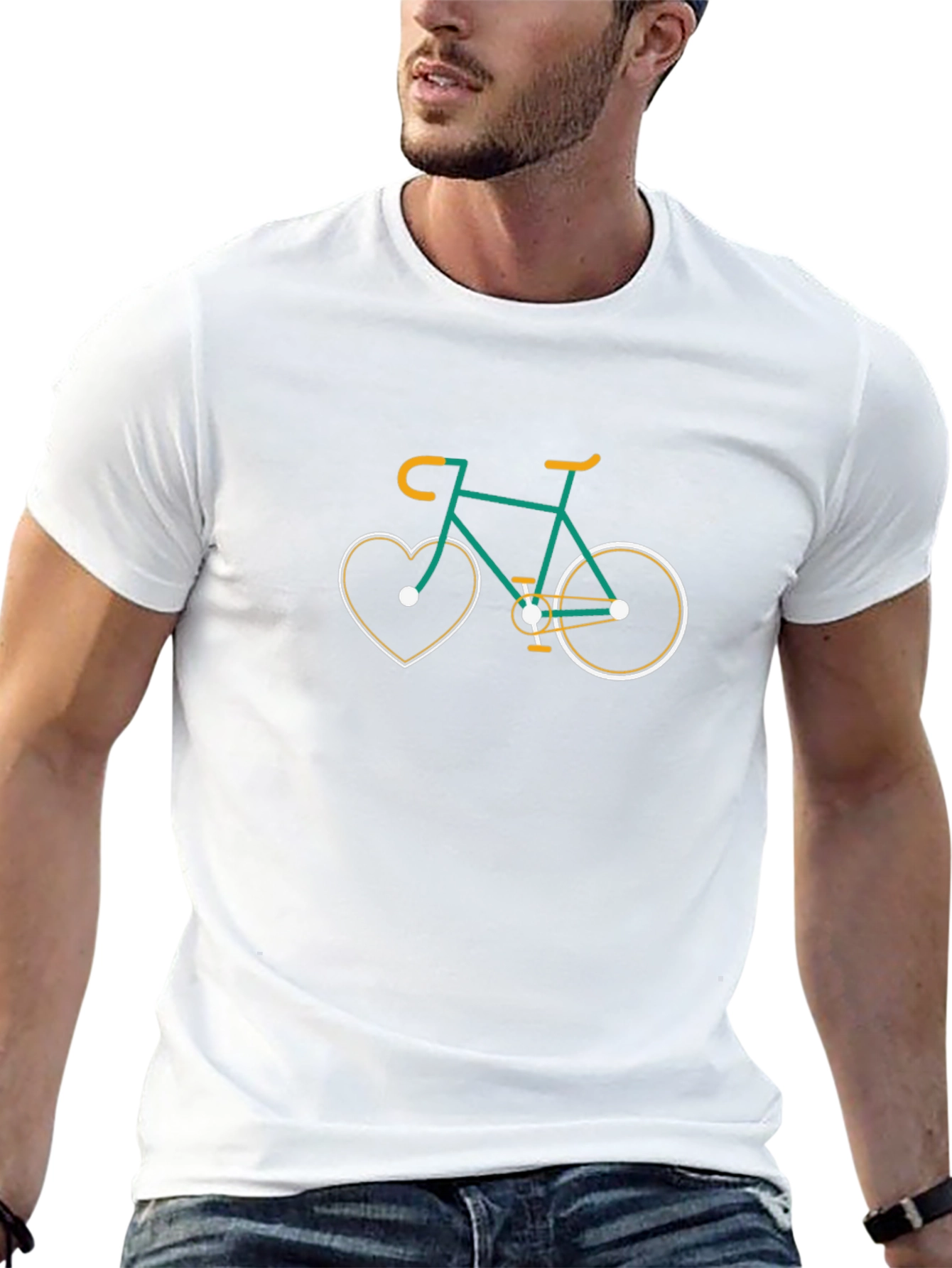Heart Bike Graphic T-Shirt - Casual Tee