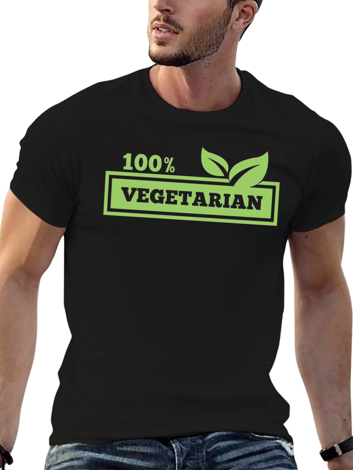 100% Vegetarian Graphic T-Shirt - Vegan Lifestyle Tee