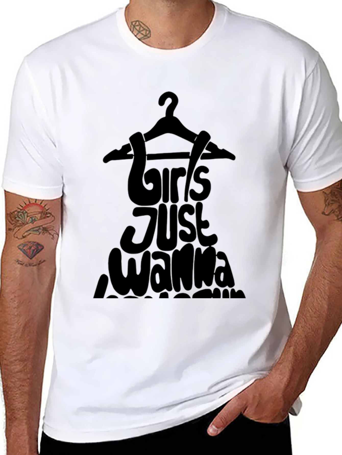 Girls Wanna Shopping Black T-Shirt