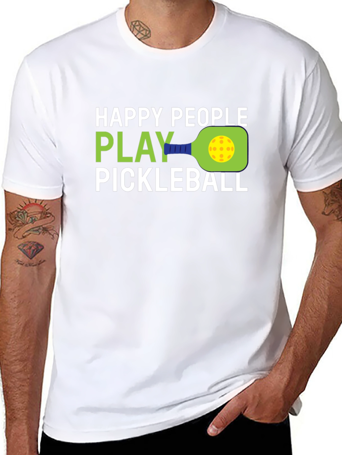 Happy People Play Pickleball Graphic T-Shirt