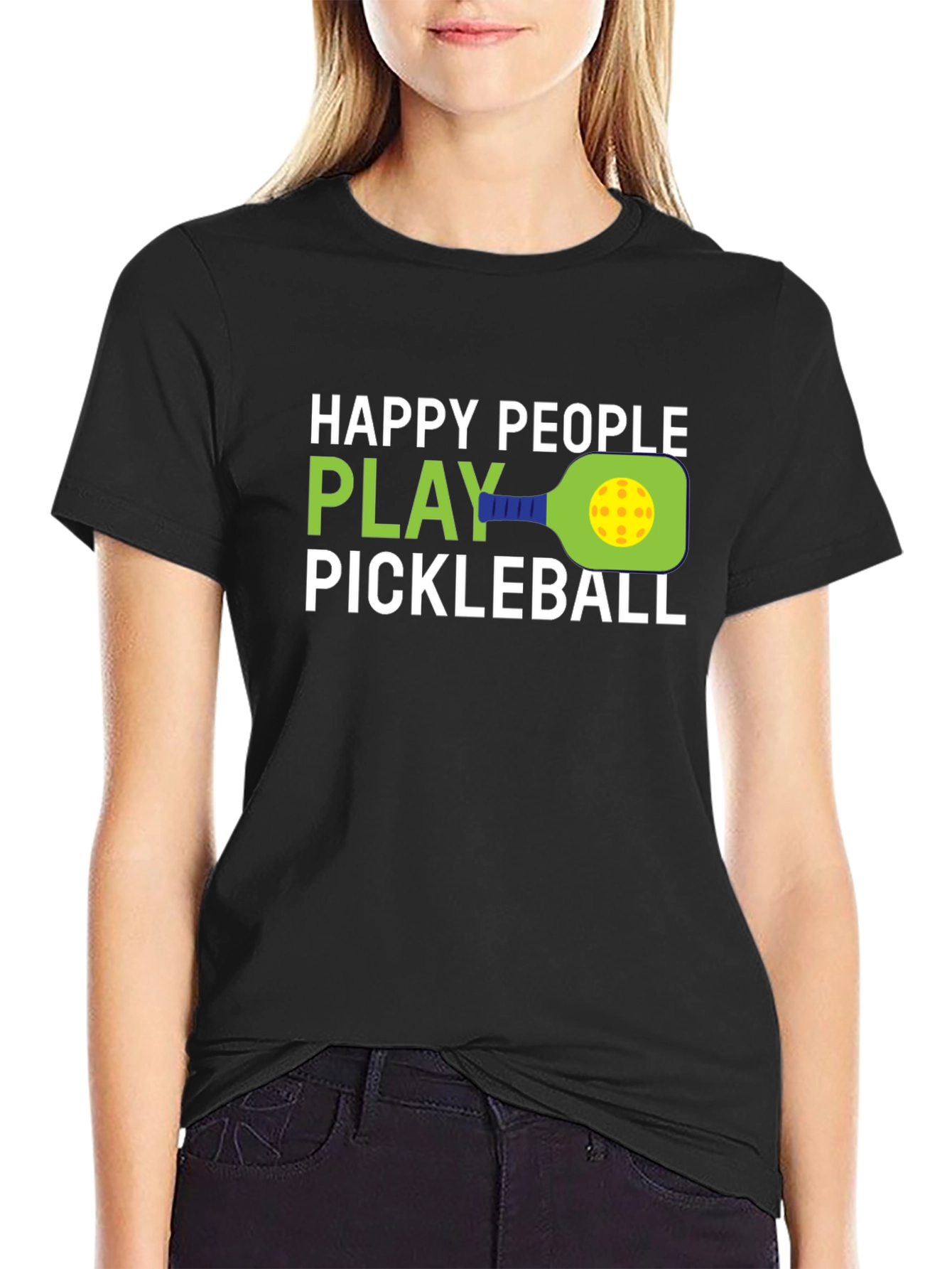 Happy People Play Pickleball Graphic T-Shirt