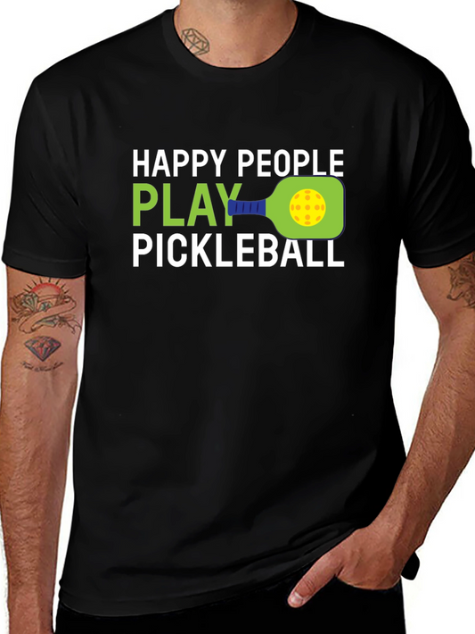 Happy People Play Pickleball Graphic T-Shirt