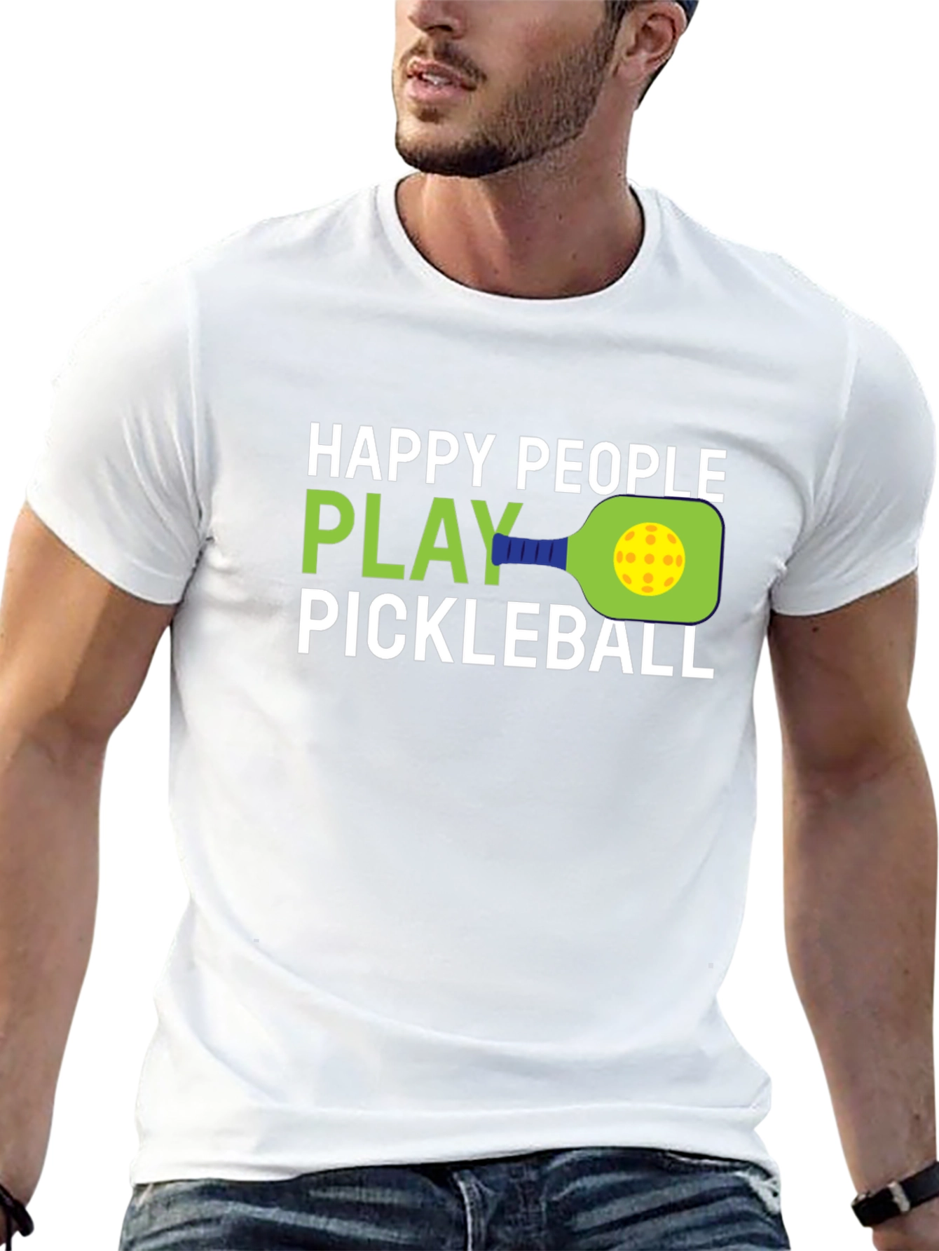 Happy People Play Pickleball Graphic T-Shirt