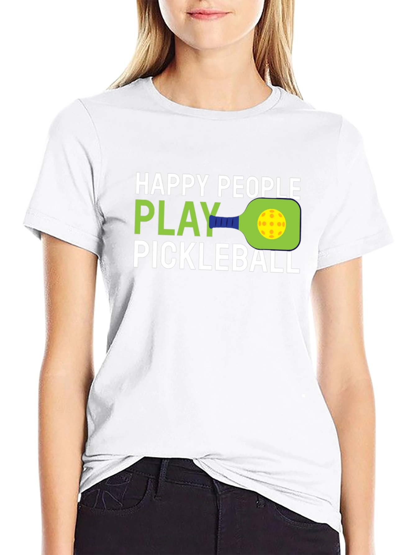 Happy People Play Pickleball Graphic T-Shirt