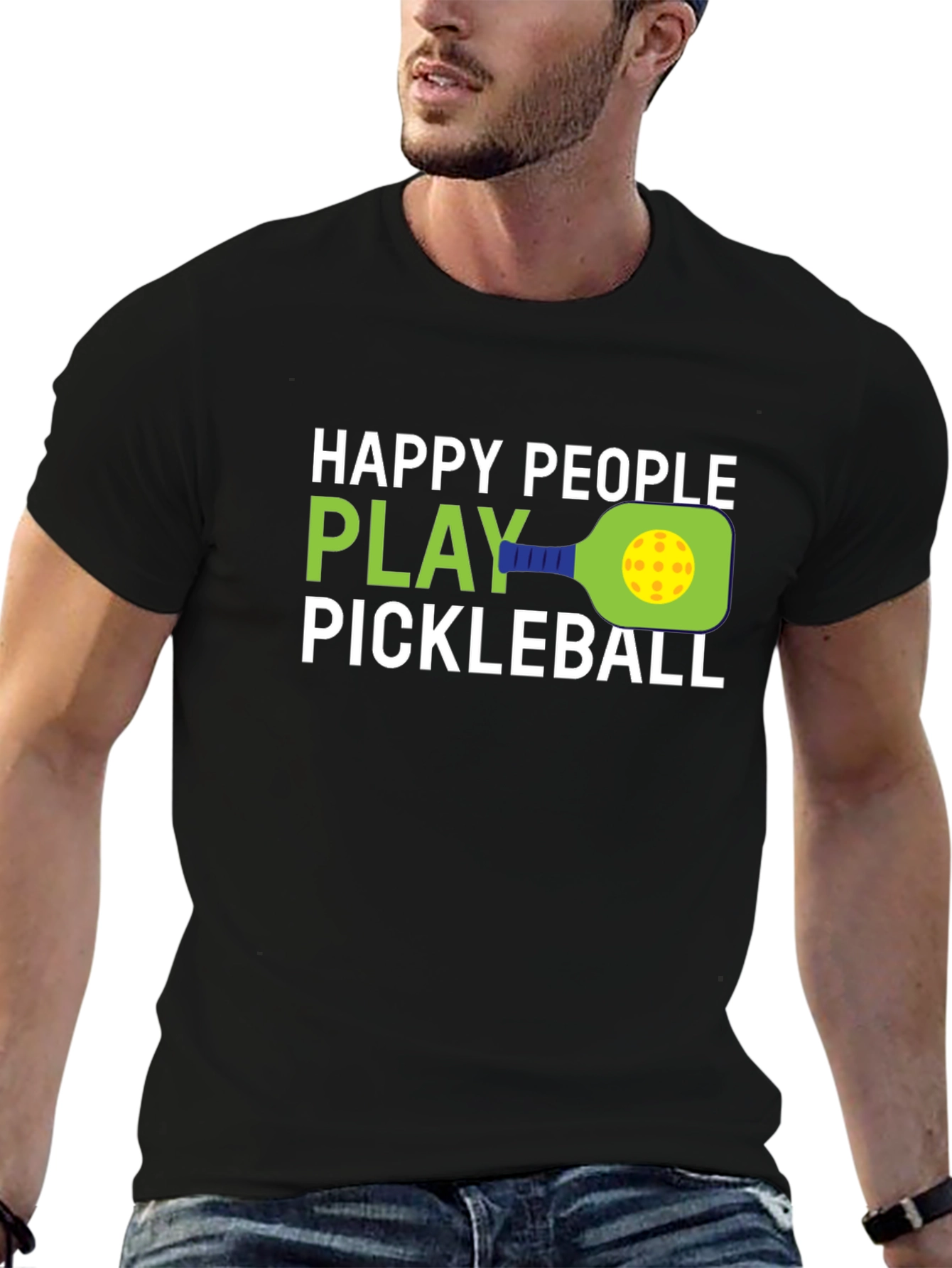 Happy People Play Pickleball Graphic T-Shirt