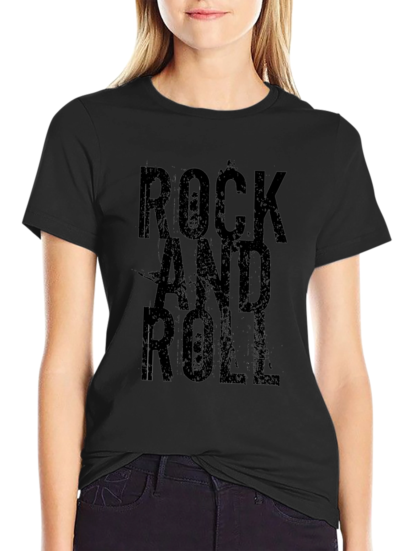 Rock and Roll Black Graphic Tee