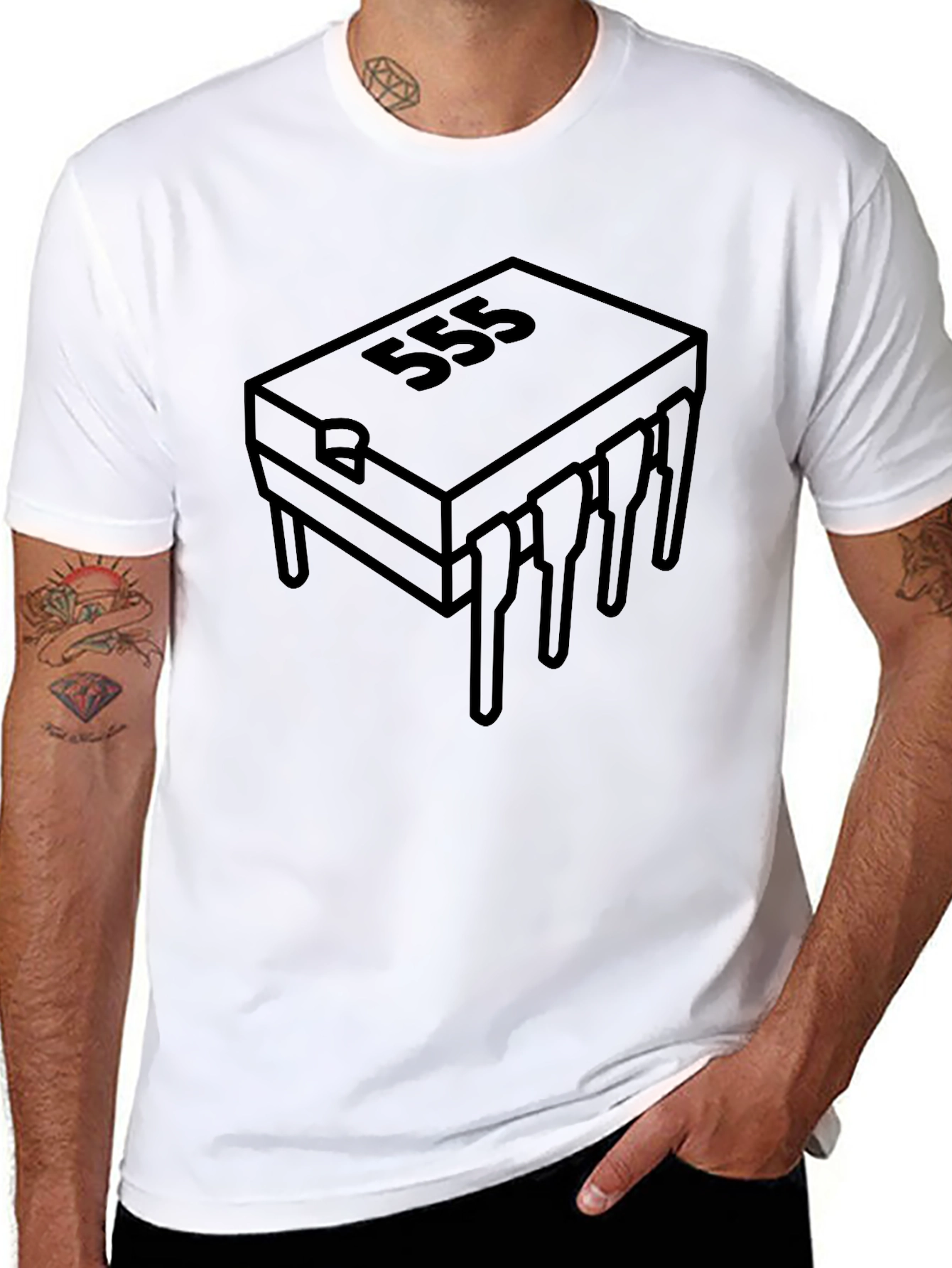 555 Timer IC Chip T-Shirt - Electronics Geek Tee