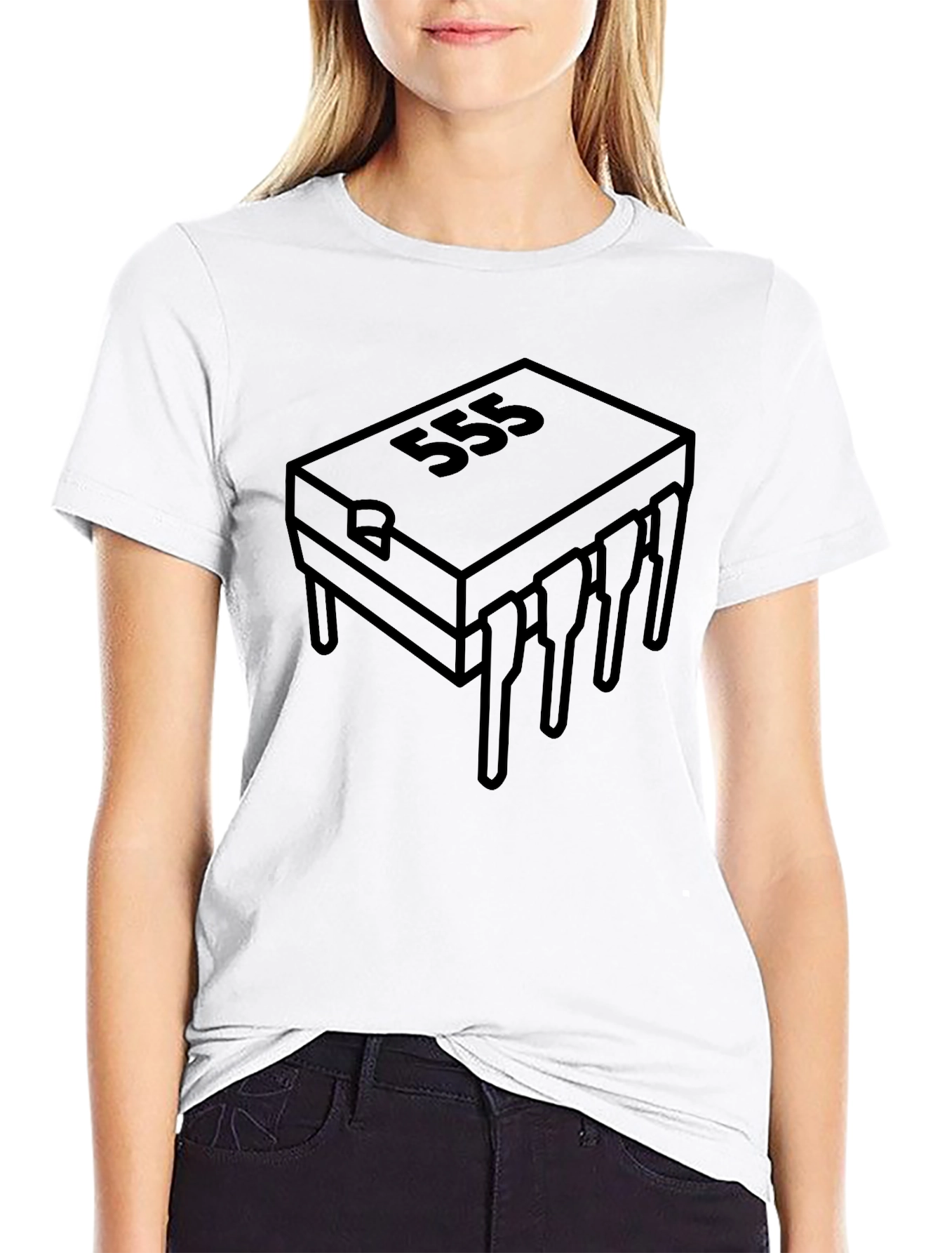 555 Timer IC Chip T-Shirt - Electronics Geek Tee