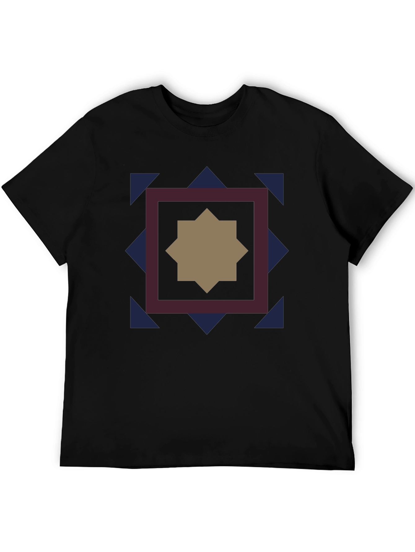 Geometric Star Graphic Black T-Shirt