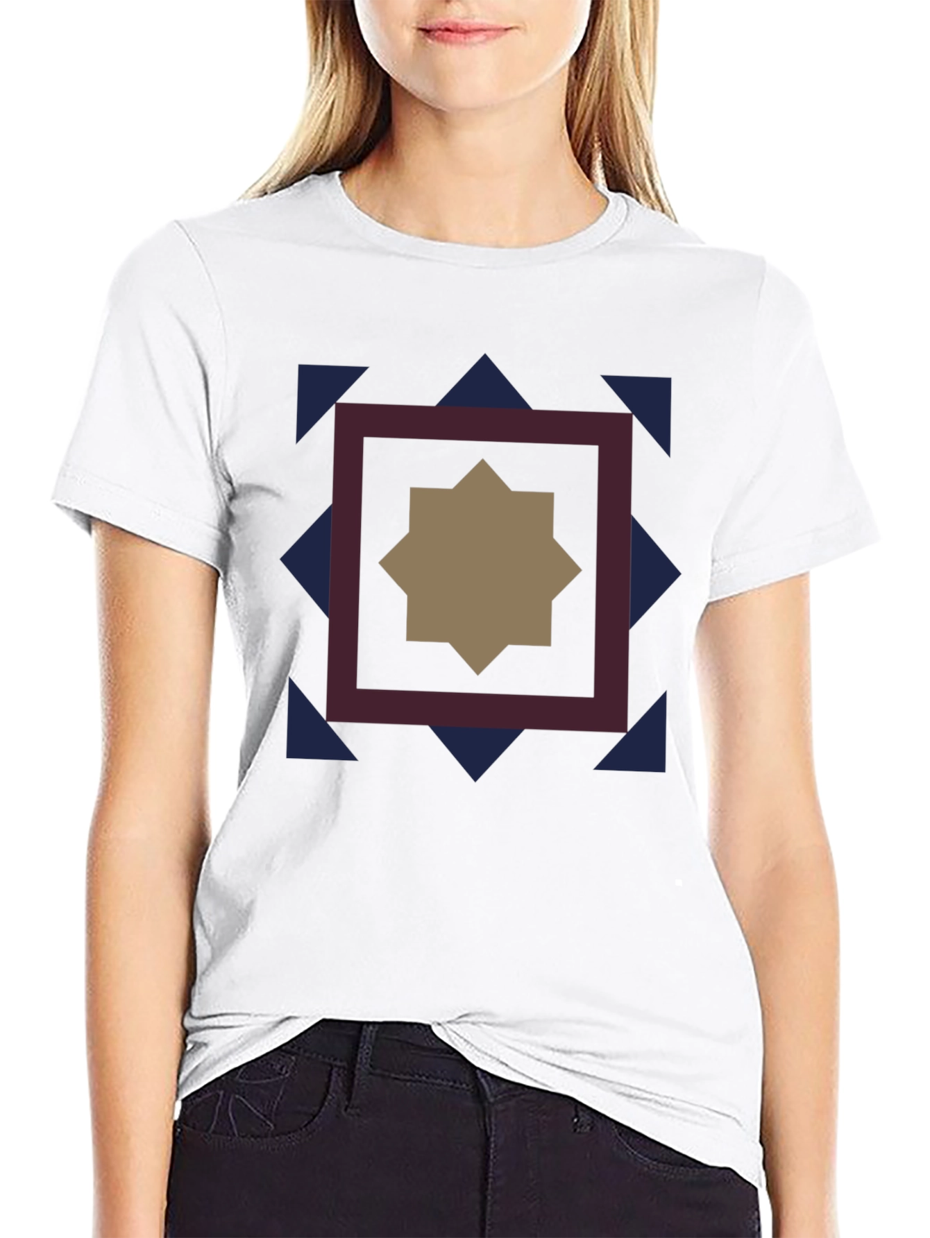 Geometric Star Graphic Black T-Shirt