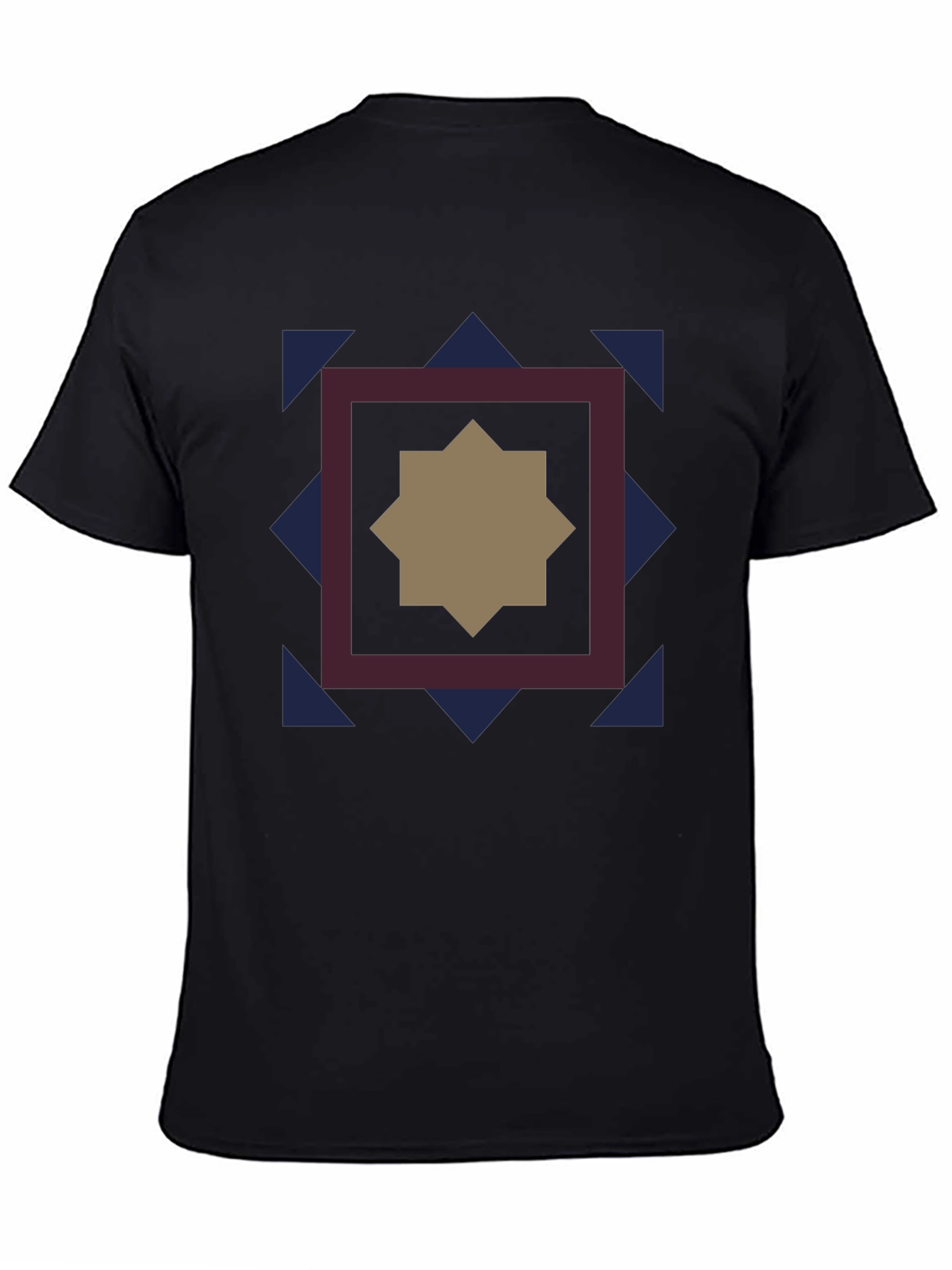 Geometric Star Graphic Black T-Shirt