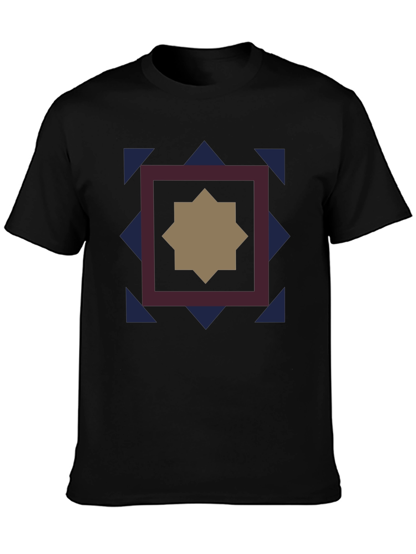 Geometric Star Graphic Black T-Shirt