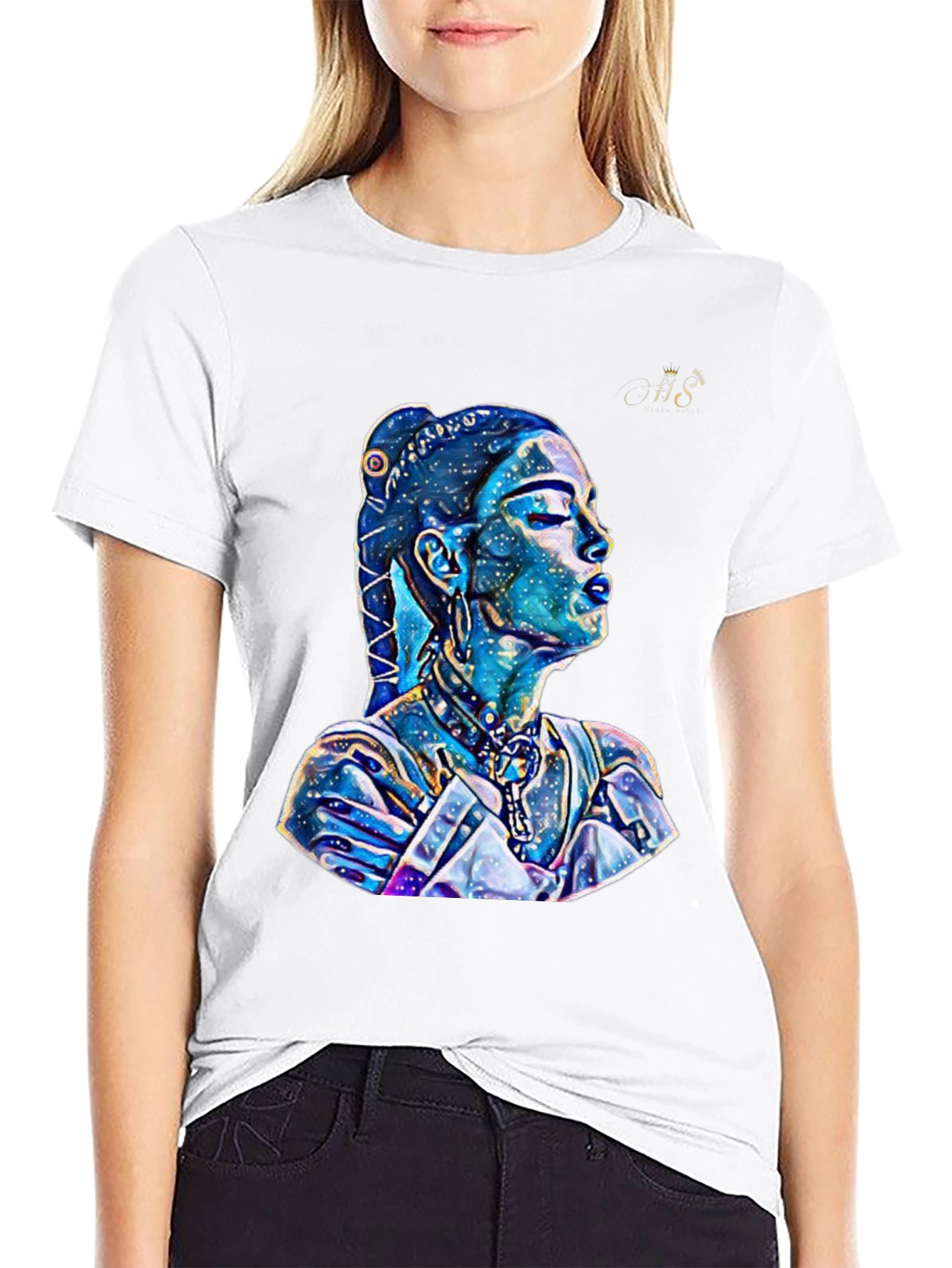 Artistic Galaxy Woman Graphic T-Shirt