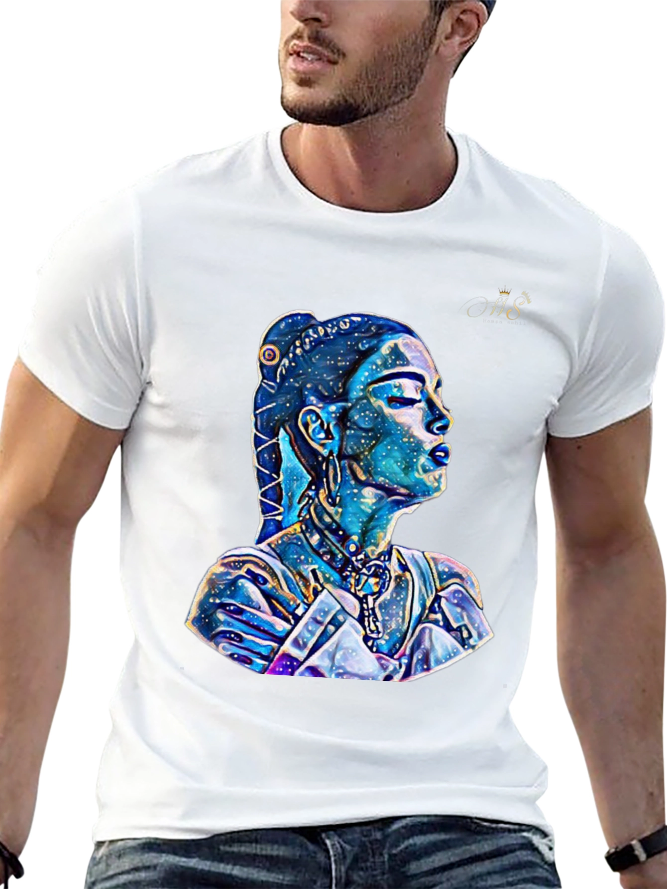 Artistic Galaxy Woman Graphic T-Shirt