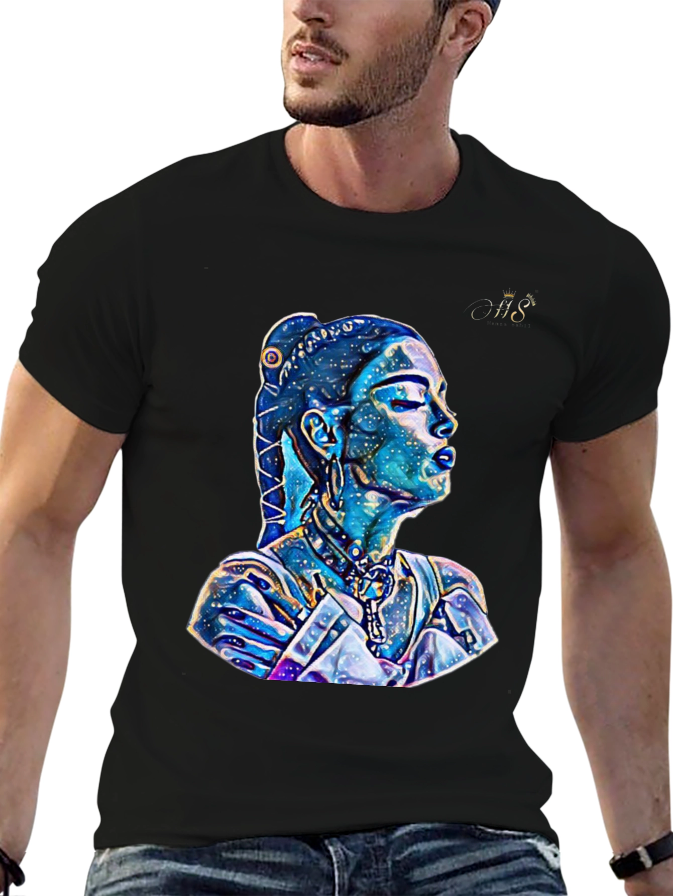 Artistic Galaxy Woman Graphic T-Shirt