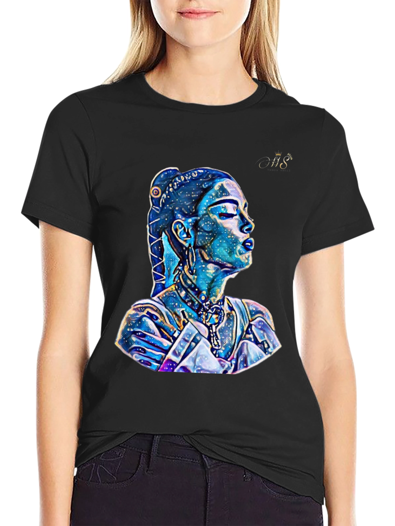 Artistic Galaxy Woman Graphic T-Shirt