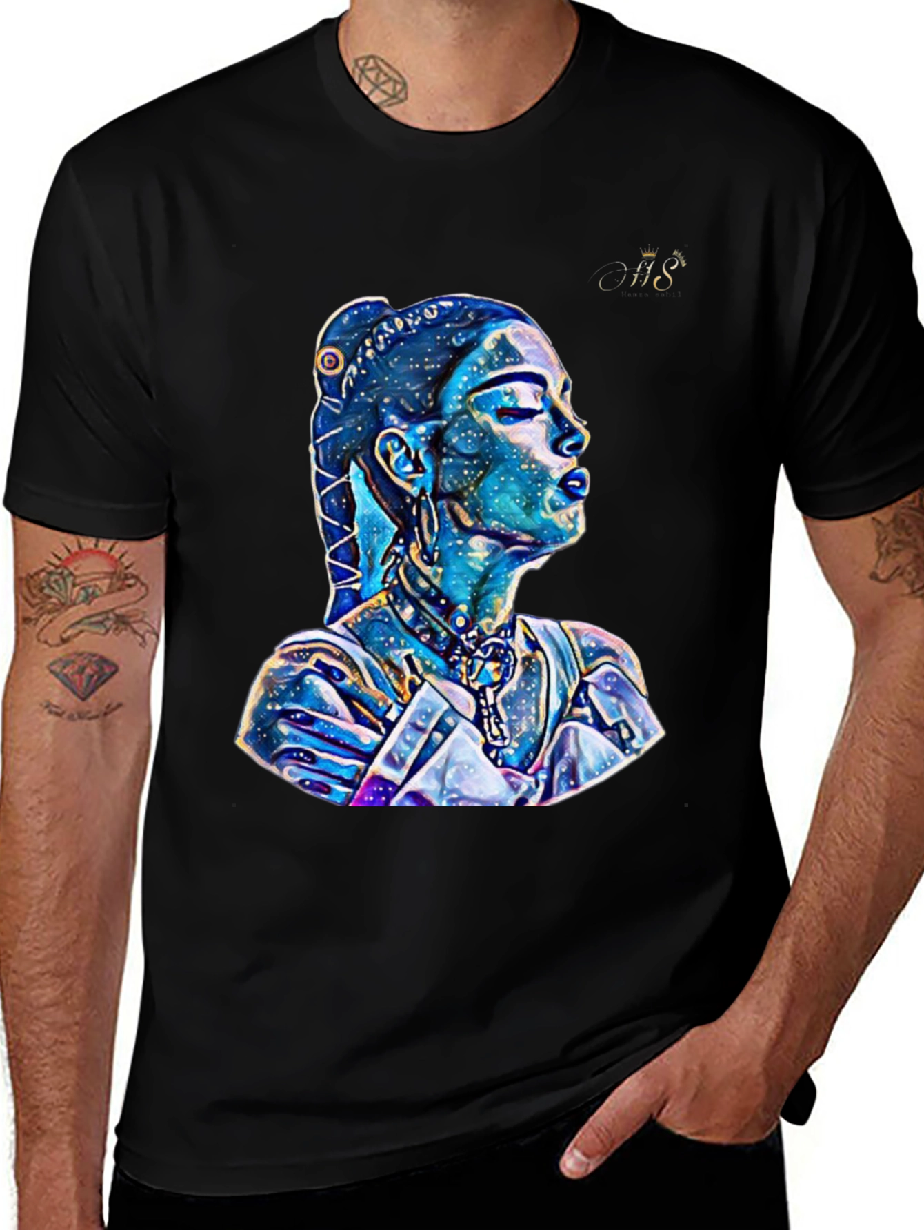 Artistic Galaxy Woman Graphic T-Shirt