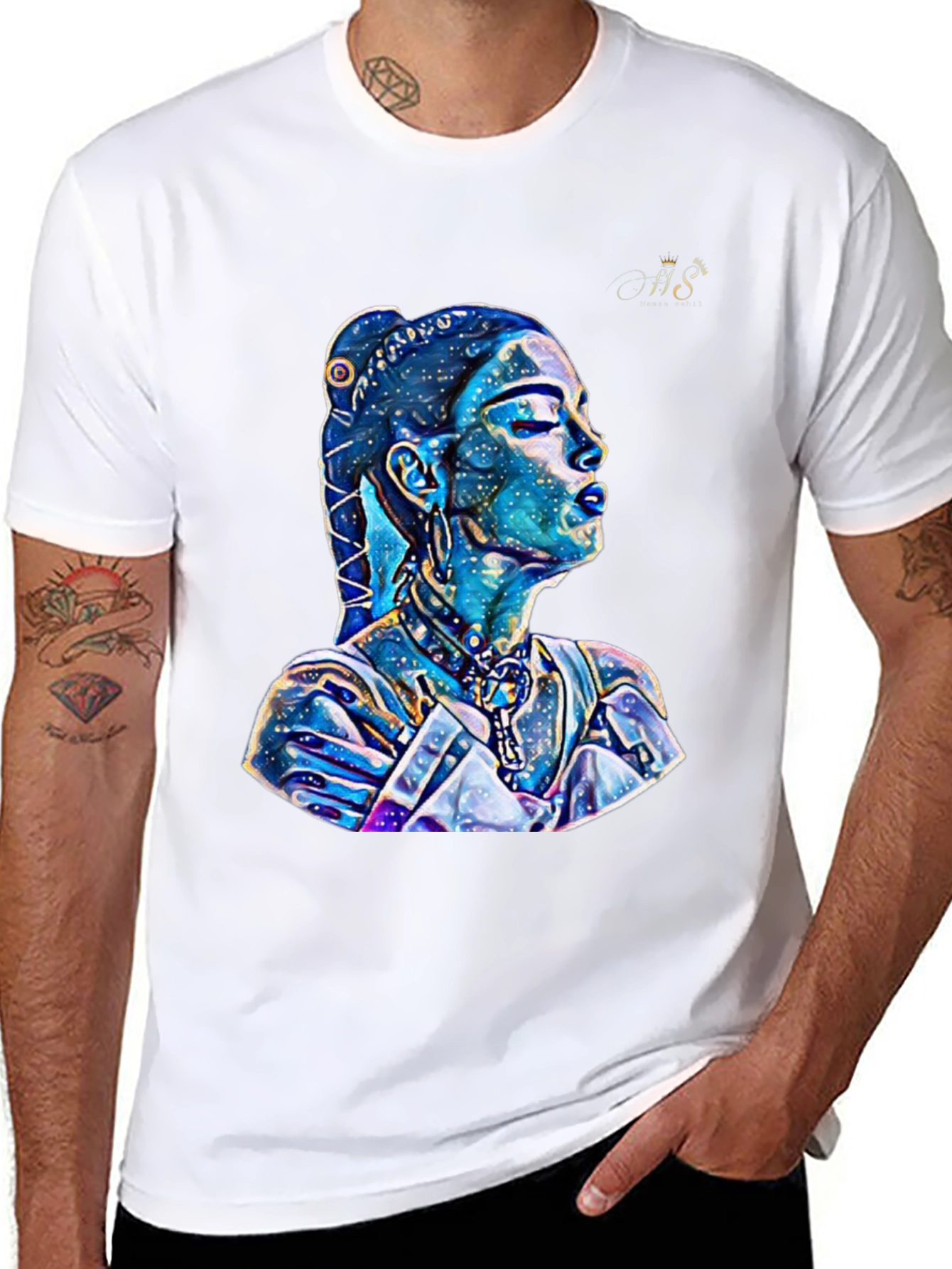 Artistic Galaxy Woman Graphic T-Shirt