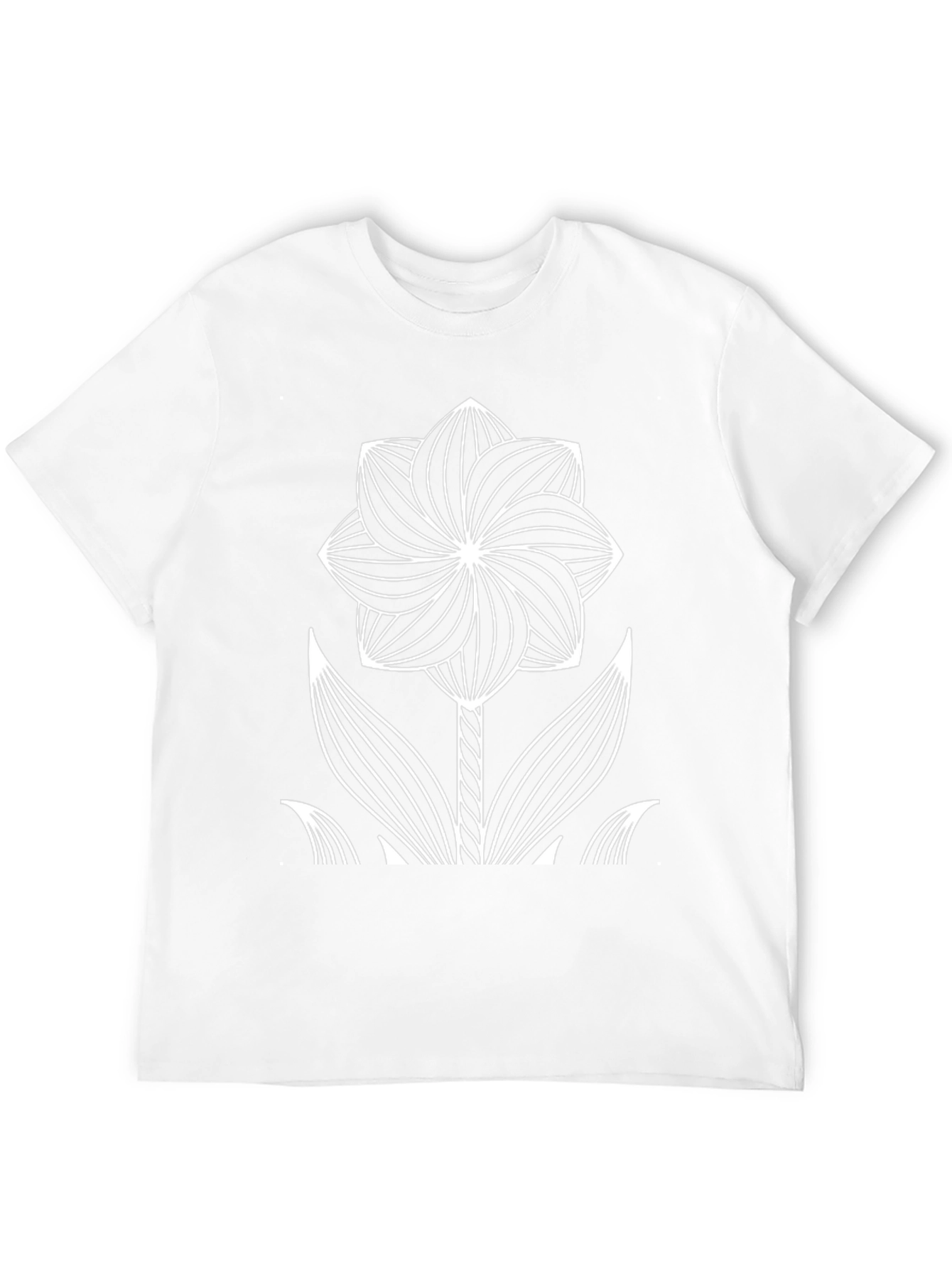 Abstract Floral Tee - Black Cotton Graphic T-Shirt