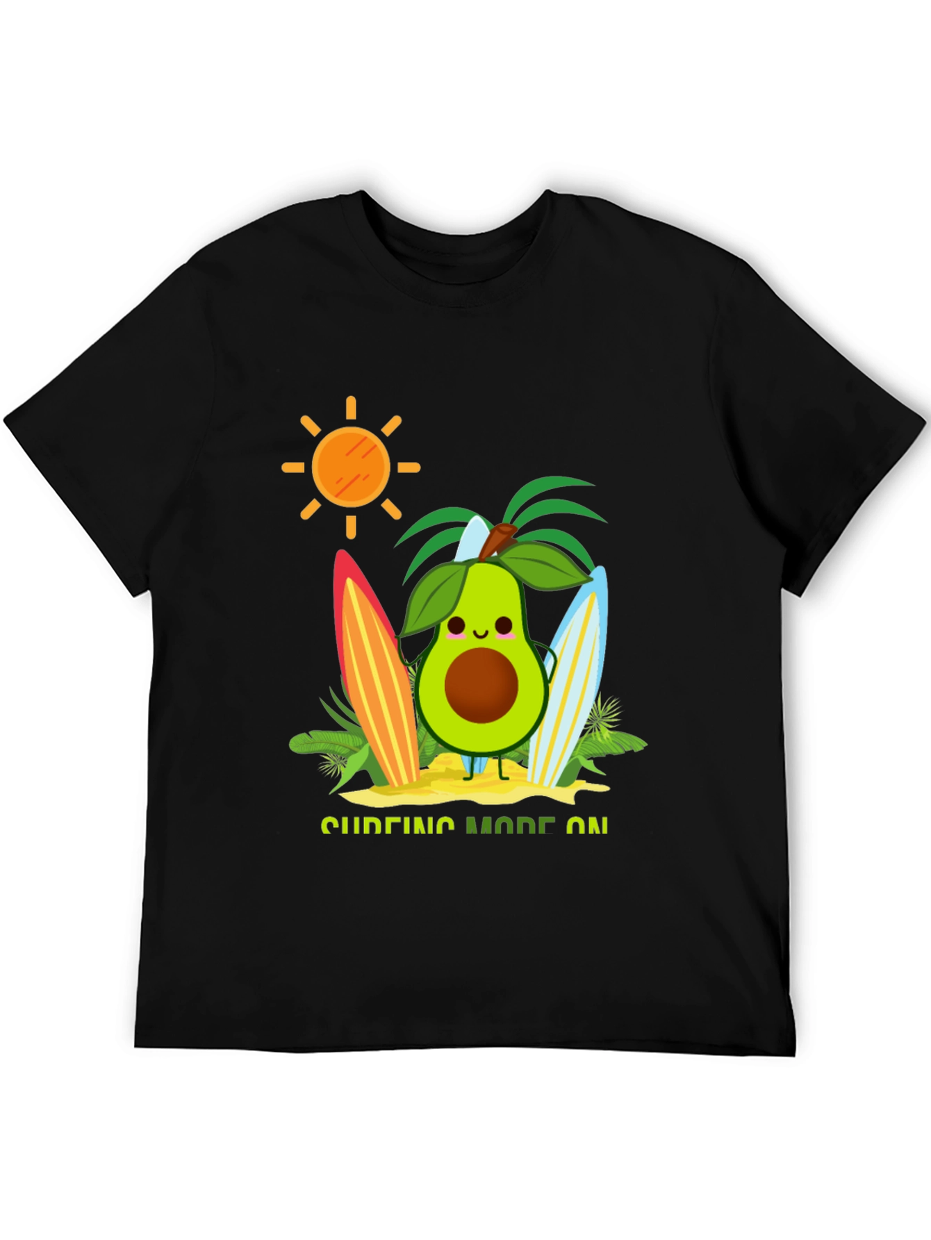 Avocado Surfing Mode On T-Shirt