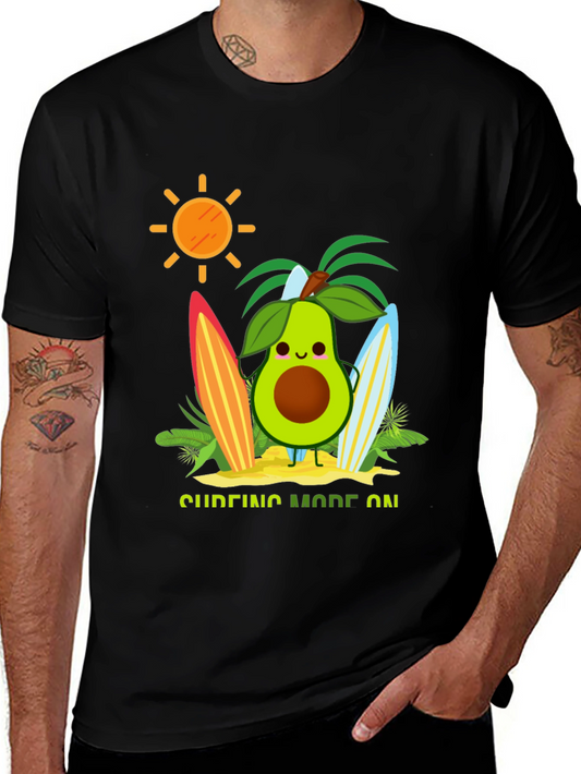 Avocado Surfing Mode On T-Shirt